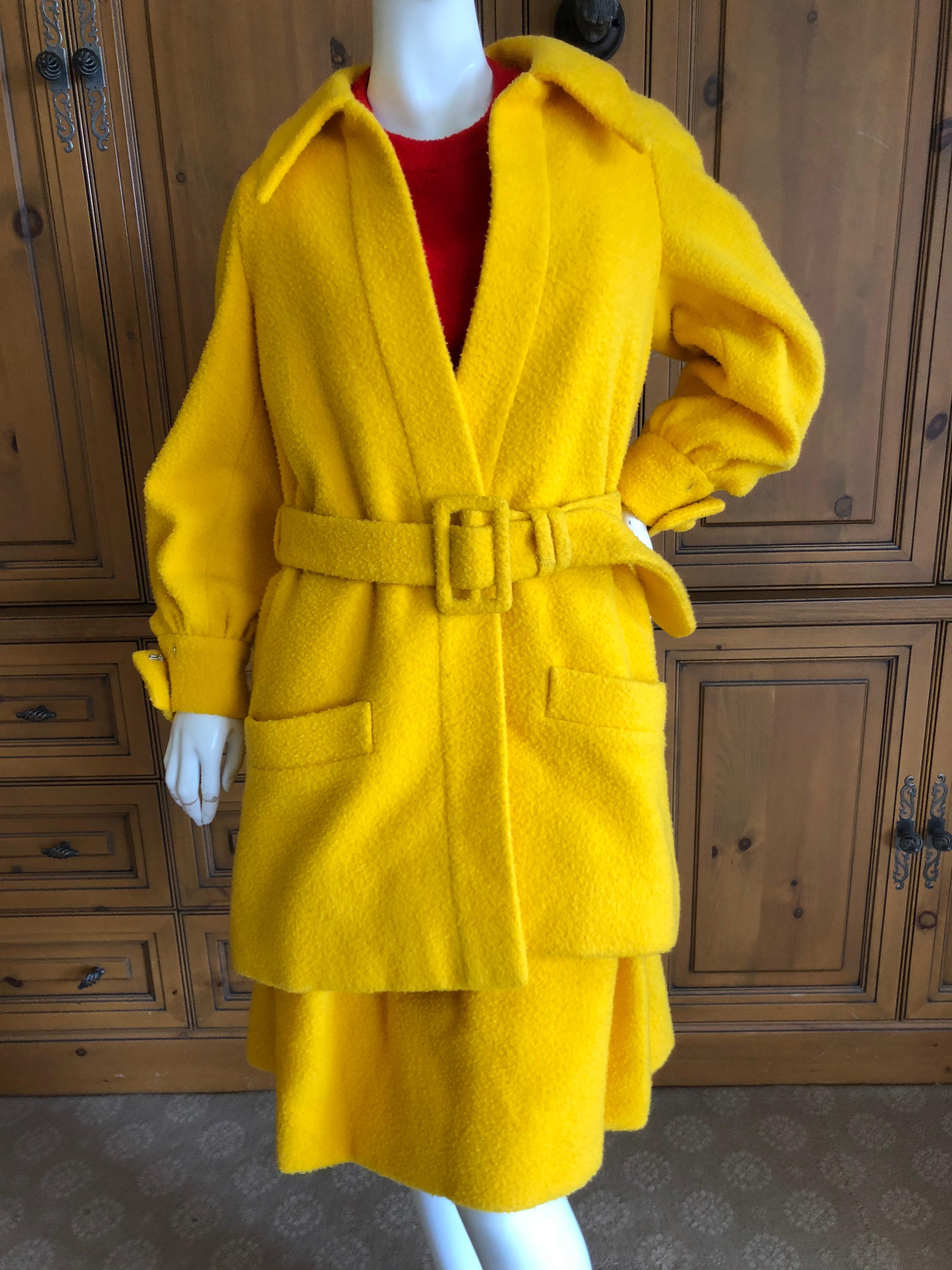 Cardinali Color Block Boucle Dress and Belted Coat, Fall 1972 For Sale 3