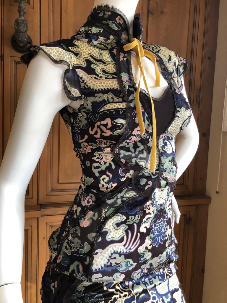 Yves Saint Laurent by Tom Ford Chinoiserie Two Piece Silk Dress Set ...