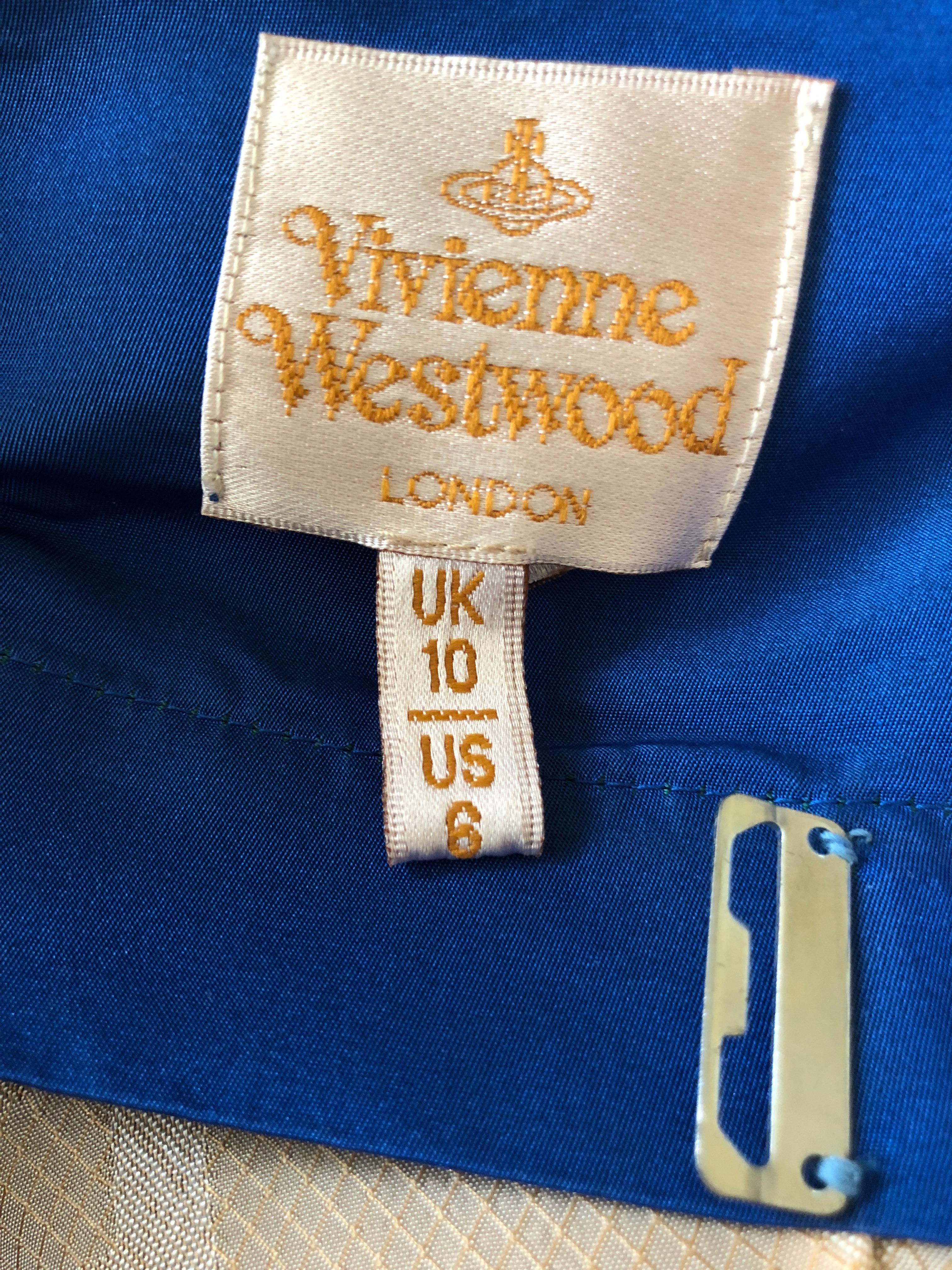 Vivienne Westwood Gold Label Blue Taffeta Fishtail Train Evening Dress, 2011 For Sale 8