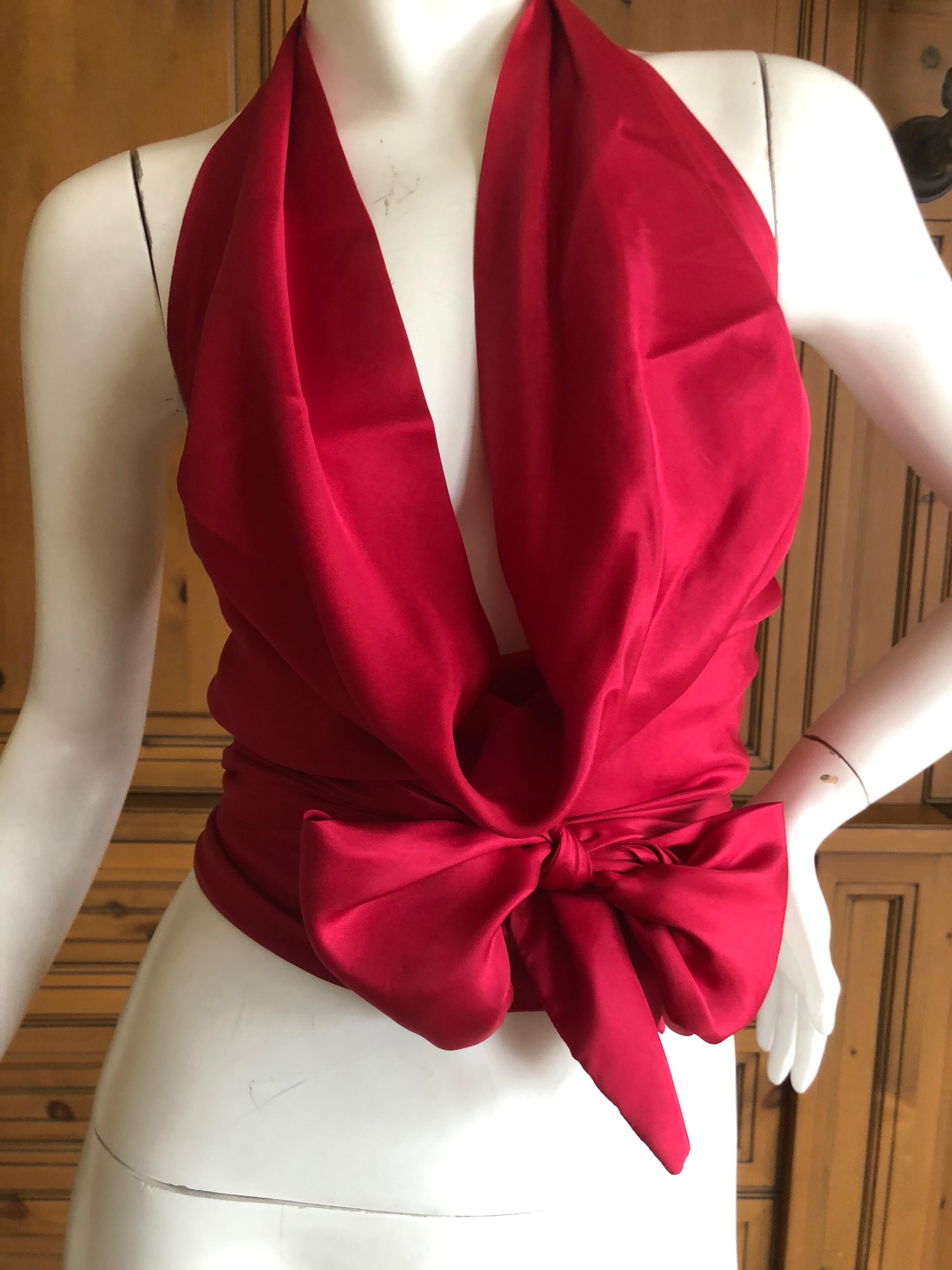 Cardinali Silk Wrap Style Halter Top  Fall 1973 In Excellent Condition For Sale In Cloverdale, CA