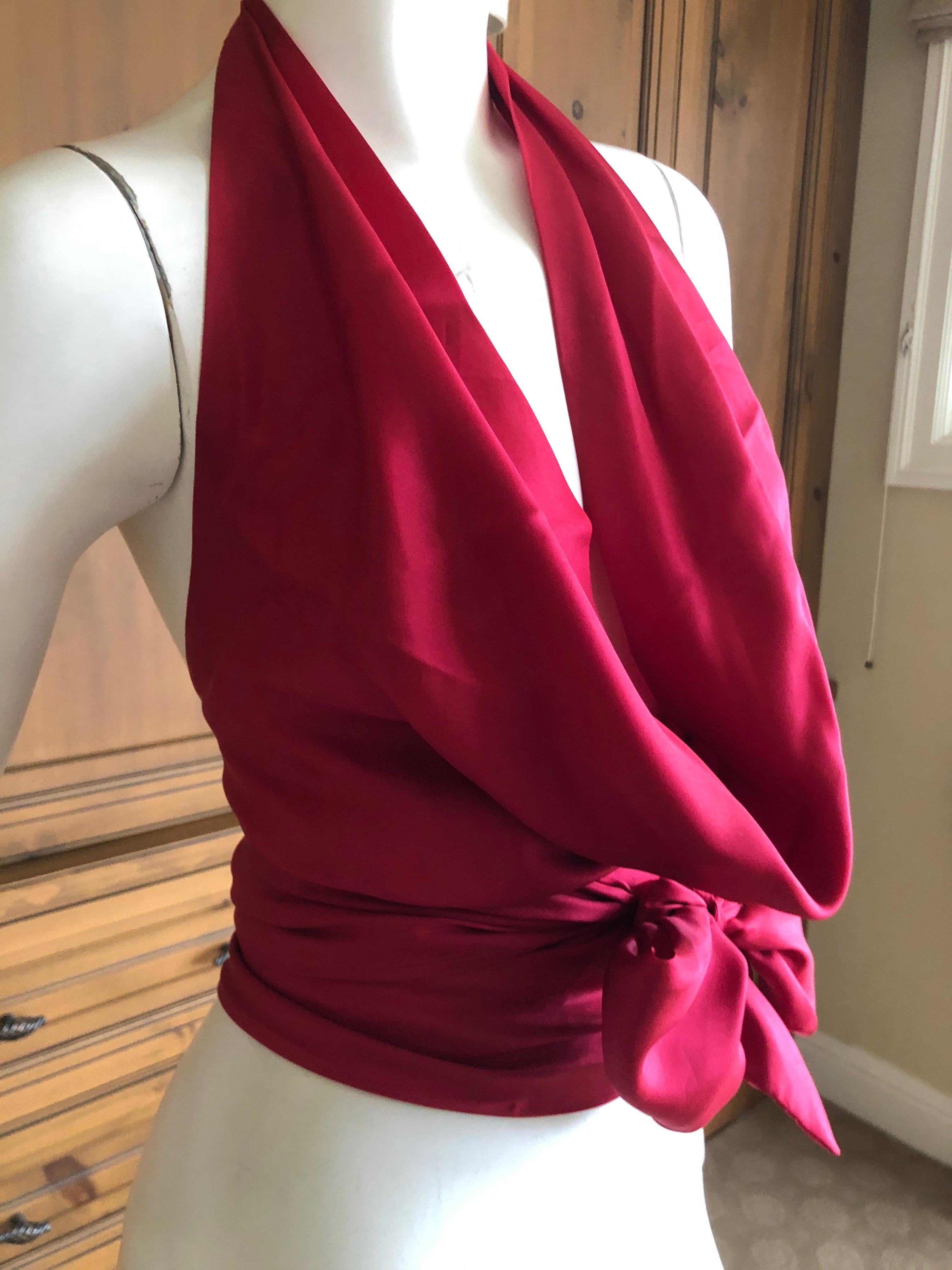 Women's Cardinali Silk Wrap Style Halter Top  Fall 1973 For Sale