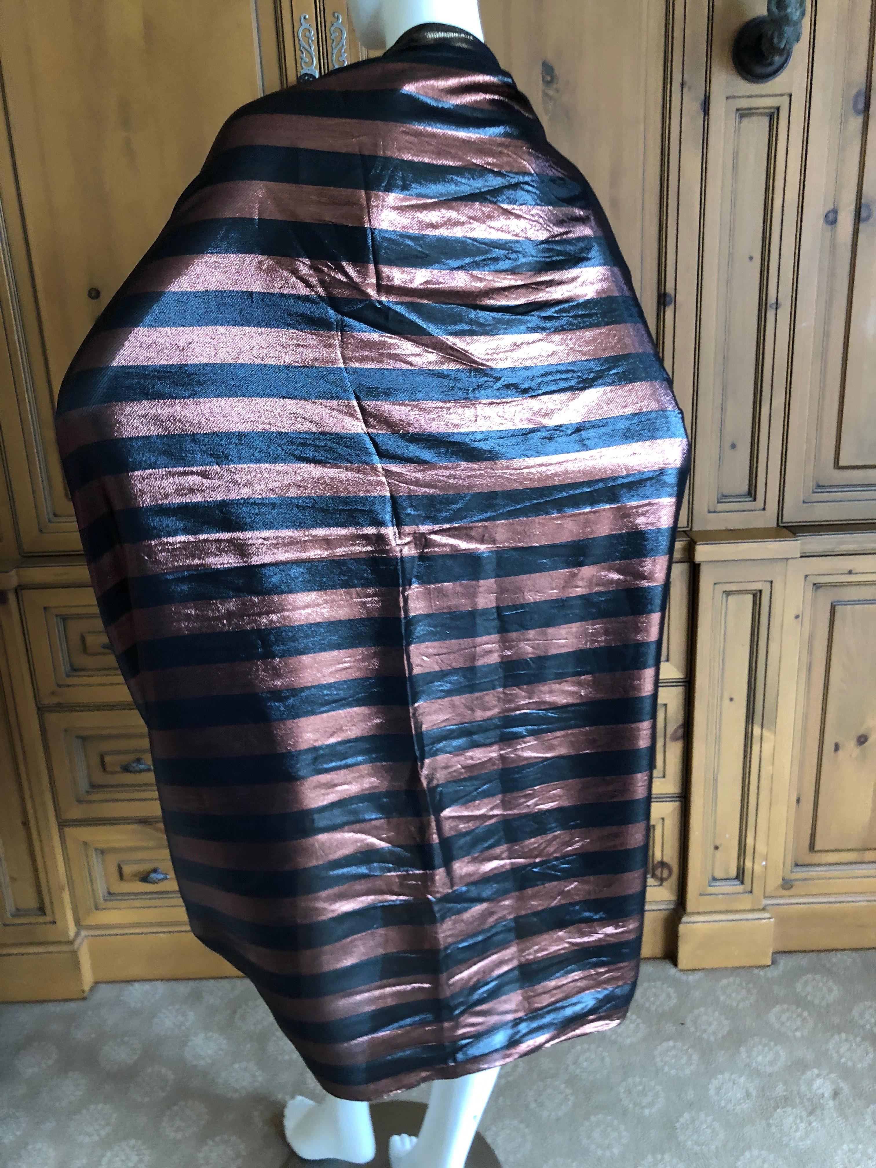 Cardinali Huge Bronze Stripe Silk Wrap Shawl with Tassels Fall 1973 For Sale 4