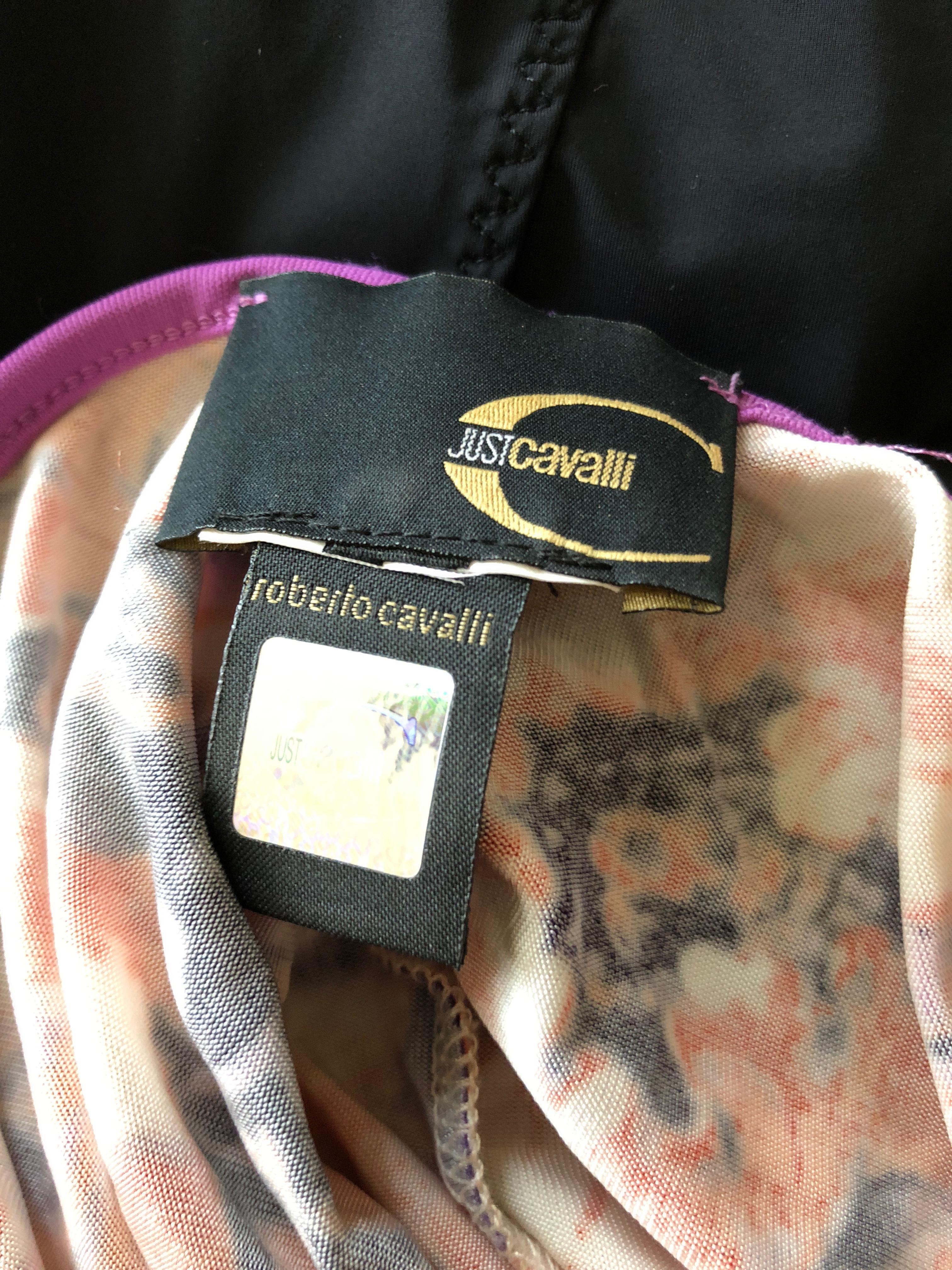 Roberto Cavalli Just Cavalli Vintage Floral Cross Back Dress For Sale 4