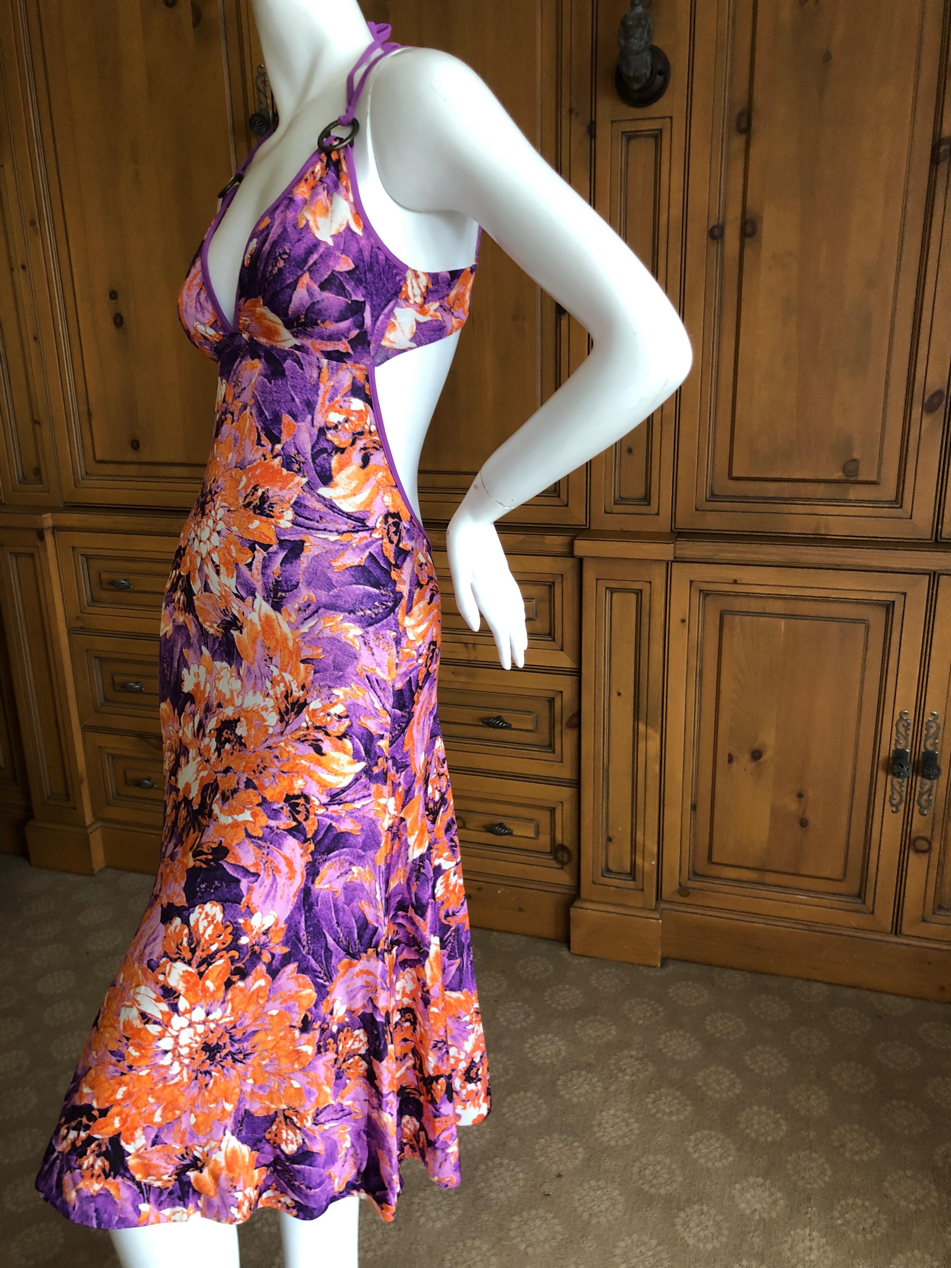 Roberto Cavalli Just Cavalli Vintage Floral Cross Back Dress
No size tag, size small
Bust  34