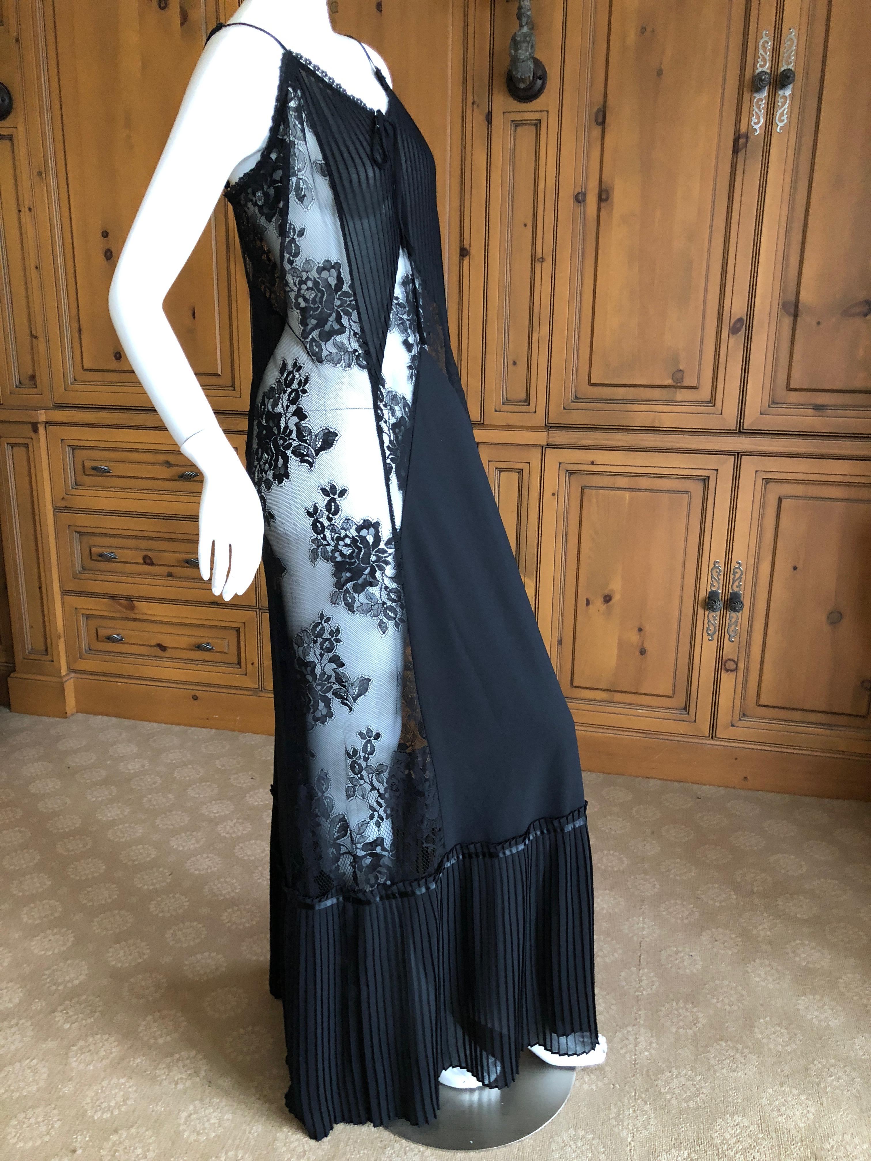 Alexander McQueen for McQ  Long Sheer Black Lace Dress
Sheer, there is no slip.
 Size L 
Bust 38