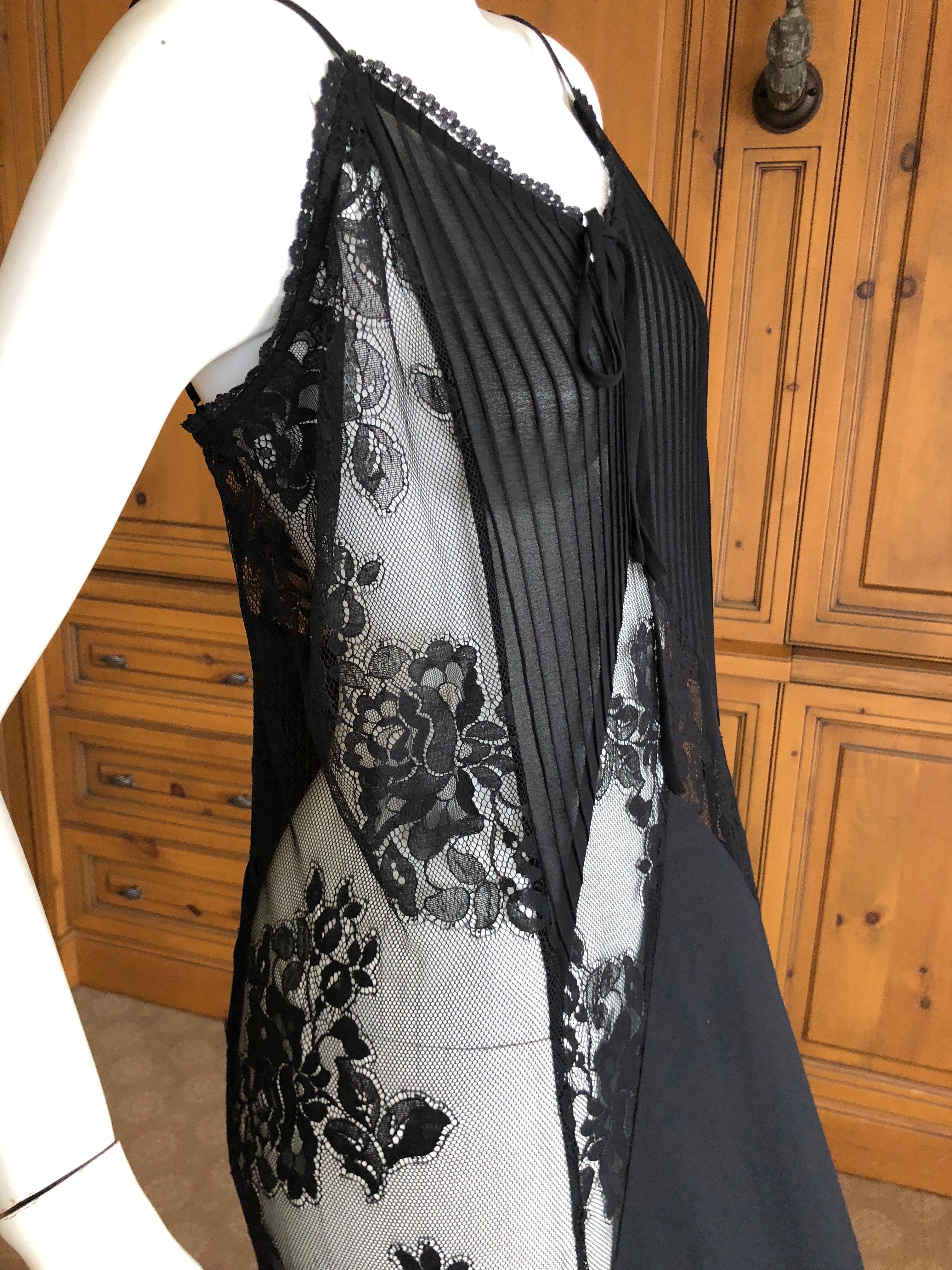 Alexander McQueen for McQ  Long Sheer Black Lace Dress Size L In Excellent Condition For Sale In Cloverdale, CA