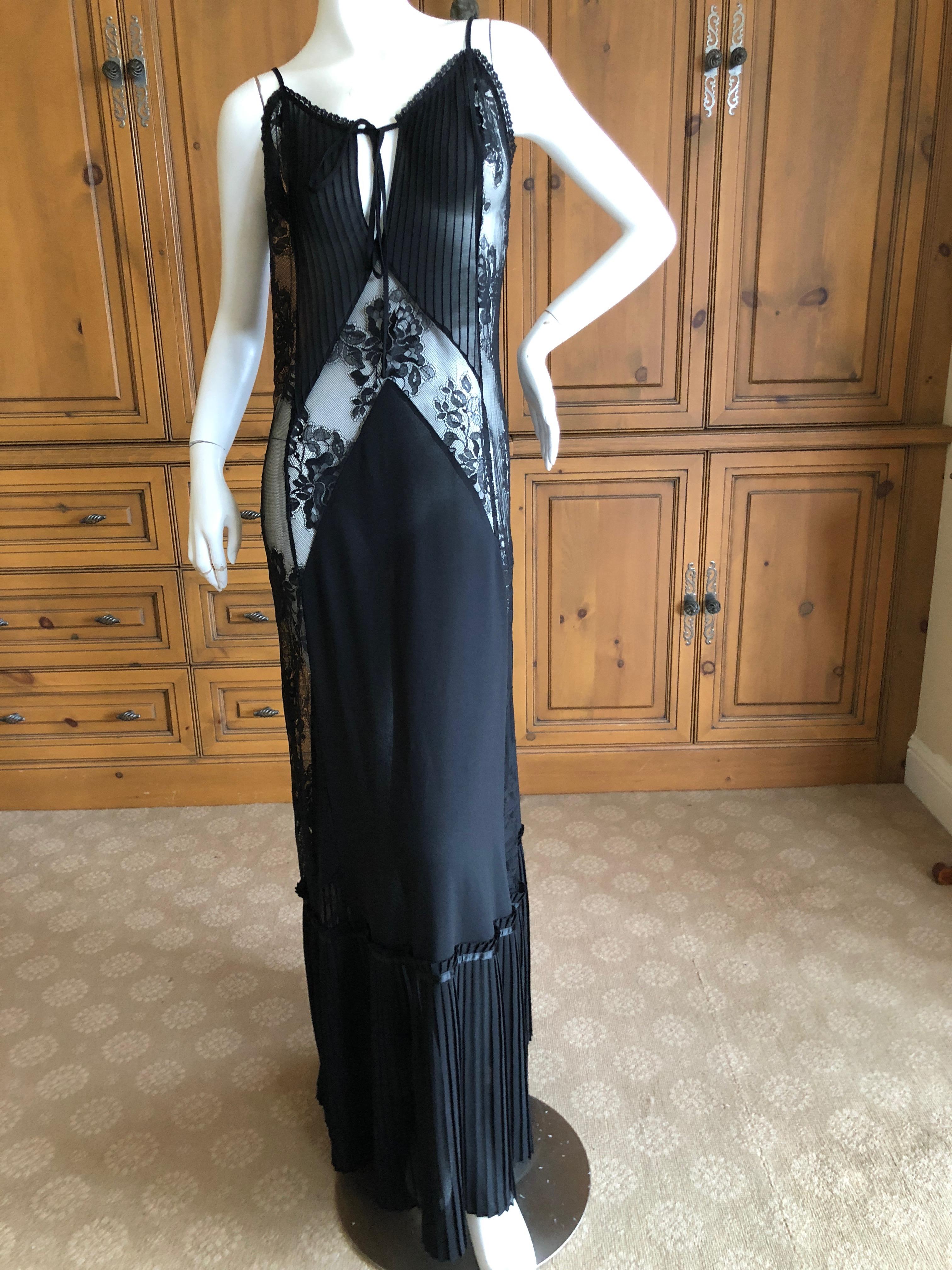 Alexander McQueen for McQ  Long Sheer Black Lace Dress Size L For Sale 1