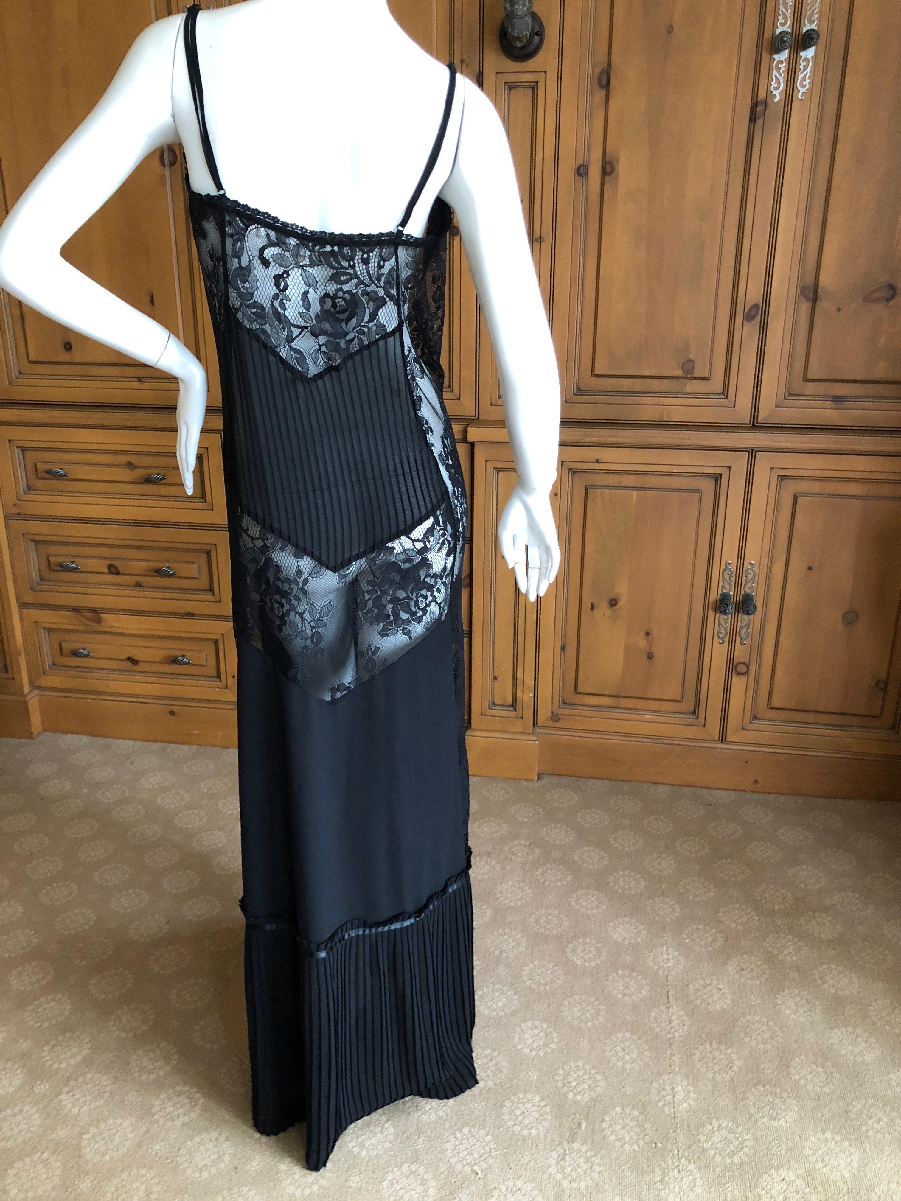 Alexander McQueen for McQ  Long Sheer Black Lace Dress Size L For Sale 4