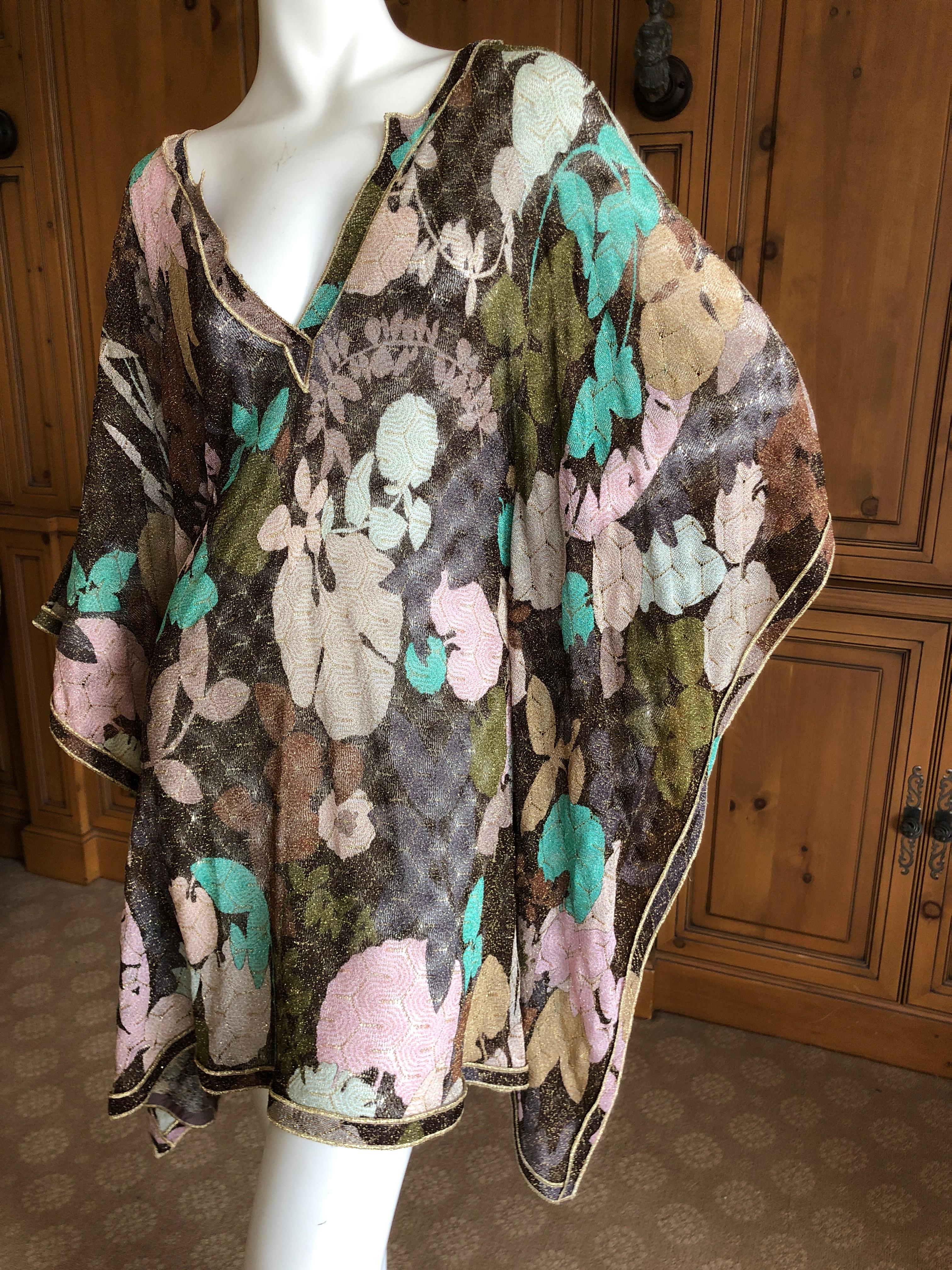 Missoni Mare Vintage Gold Trim Poncho Beach Cover In Good Condition For Sale In Cloverdale, CA