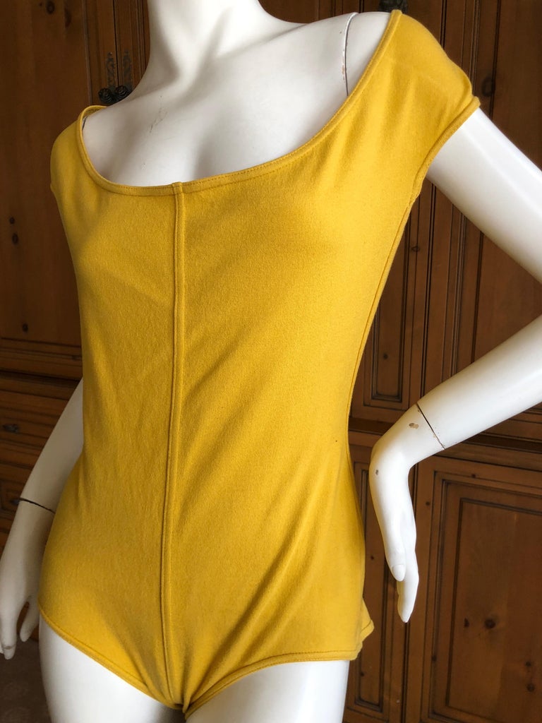 Azzedine Alaia Vintage 1980's Yellow Cross Back Body Suit Size L For ...