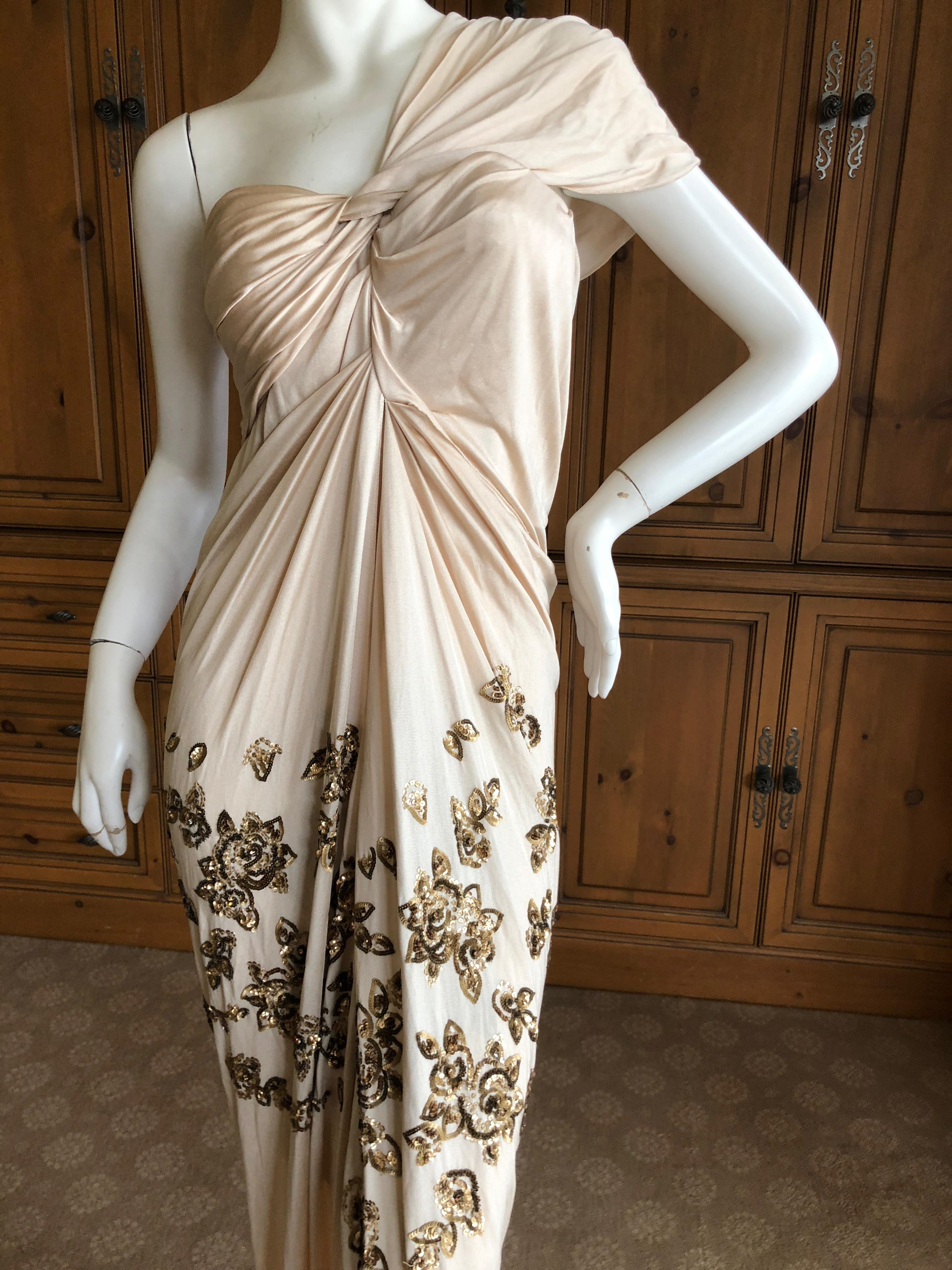 Christian Dior by John Galliano Evening Dress with Lesage Sequin Bead Flowers 1
