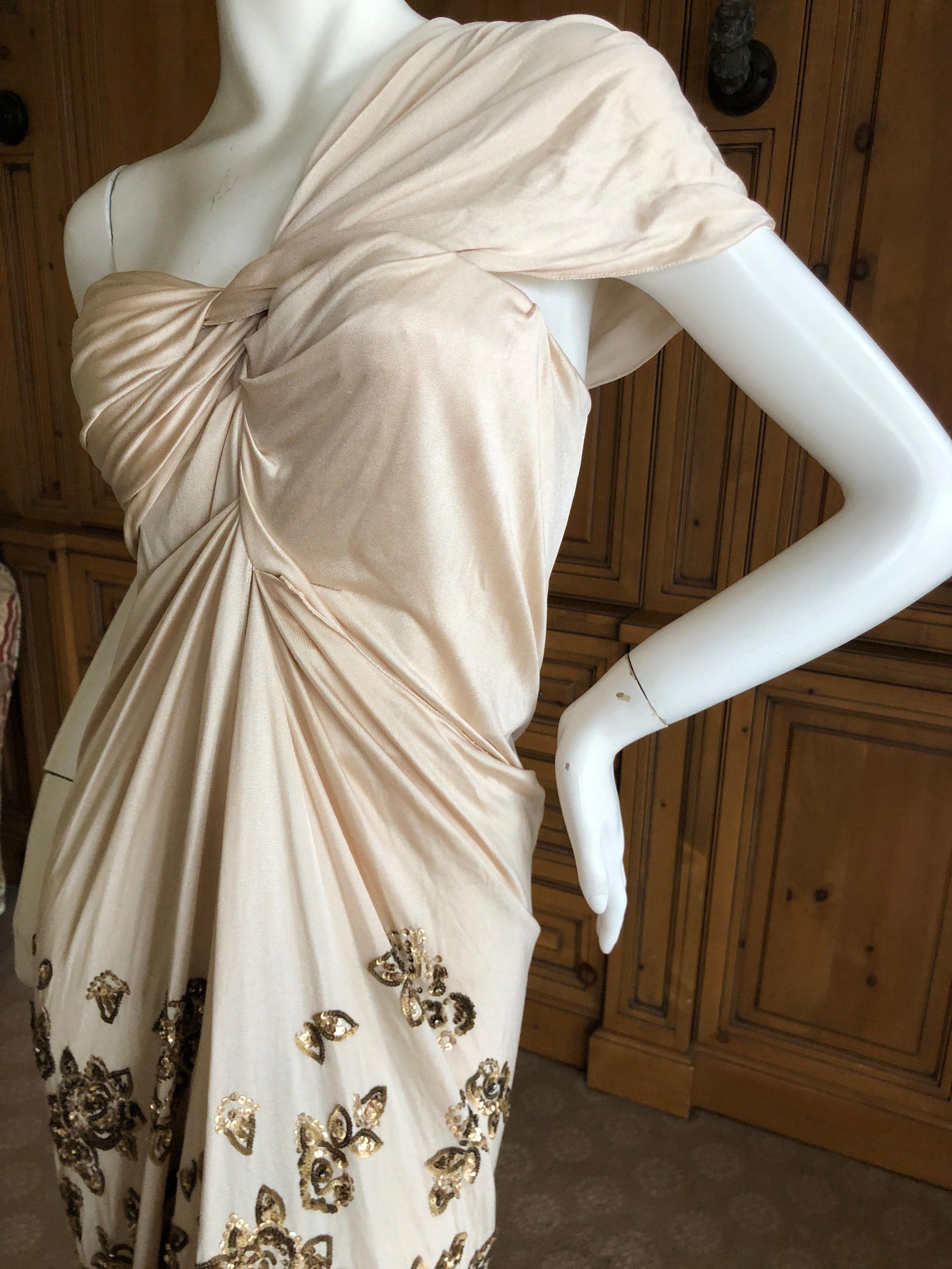 Christian Dior by John Galliano Evening Dress with Lesage Sequin Bead Flowers 3