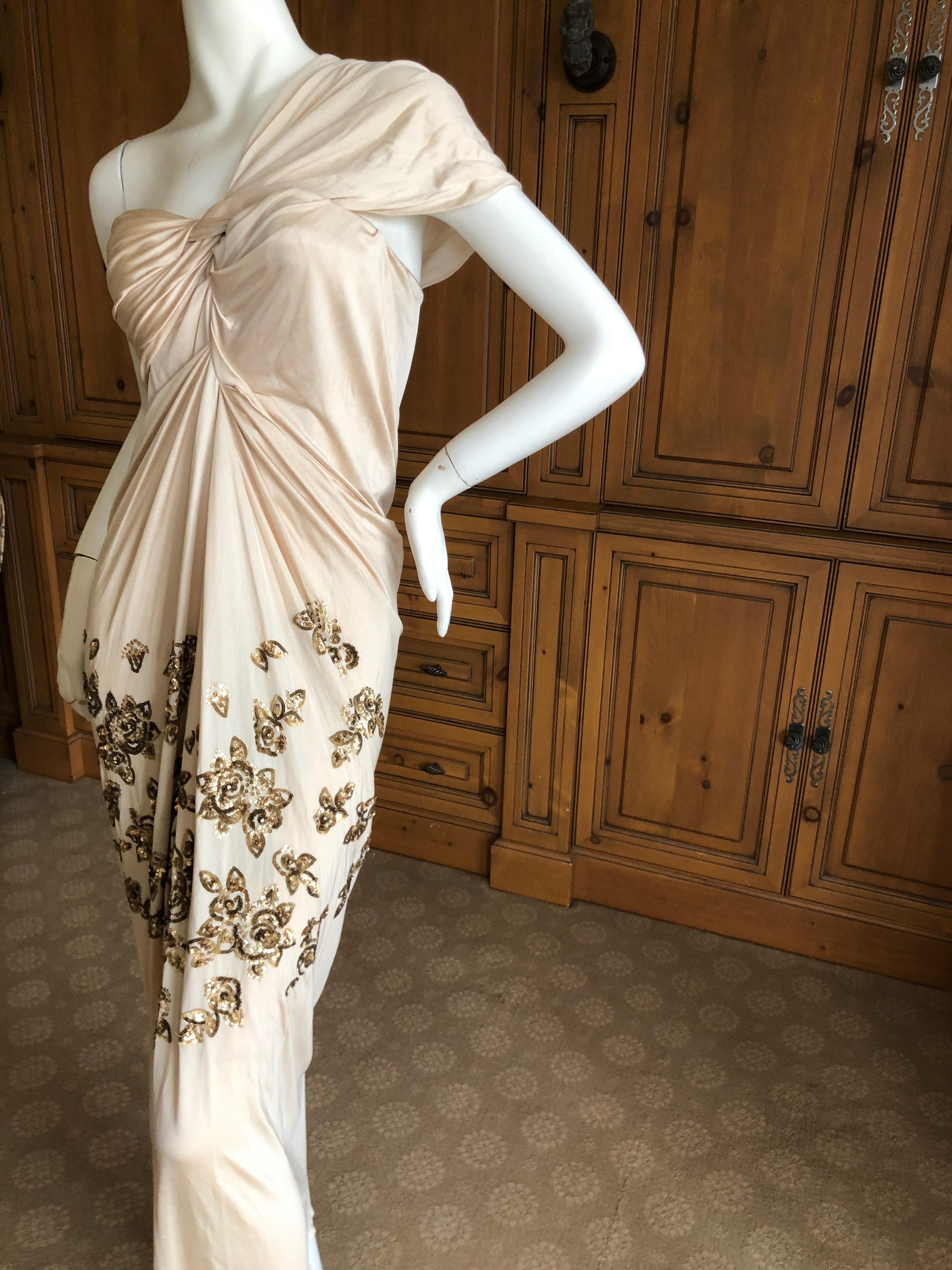 Christian Dior by John Galliano Evening Dress with Lesage Sequin Bead Flowers 4