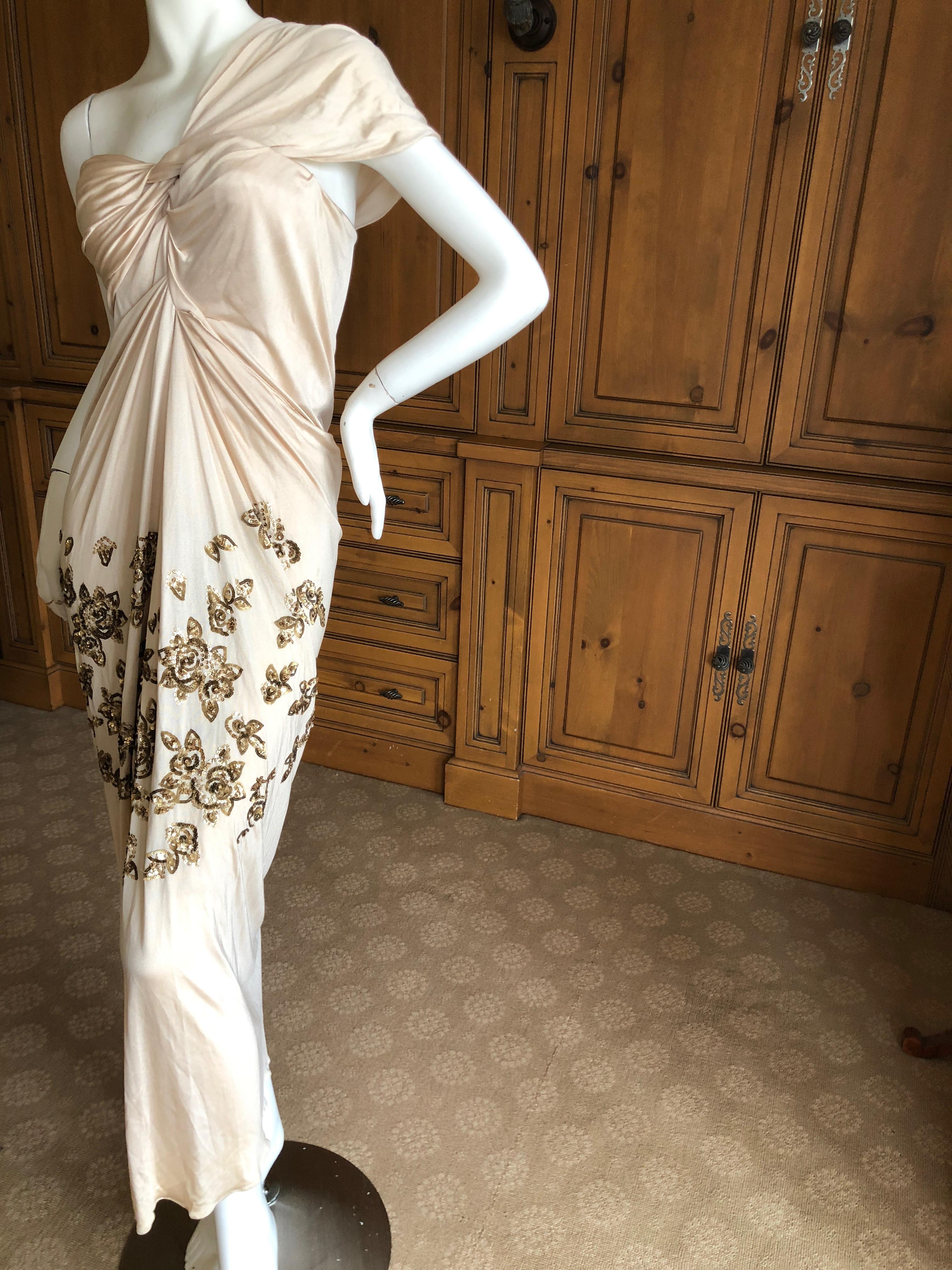 Christian Dior by John Galliano Evening Dress with Lesage Sequin Bead Flowers 5