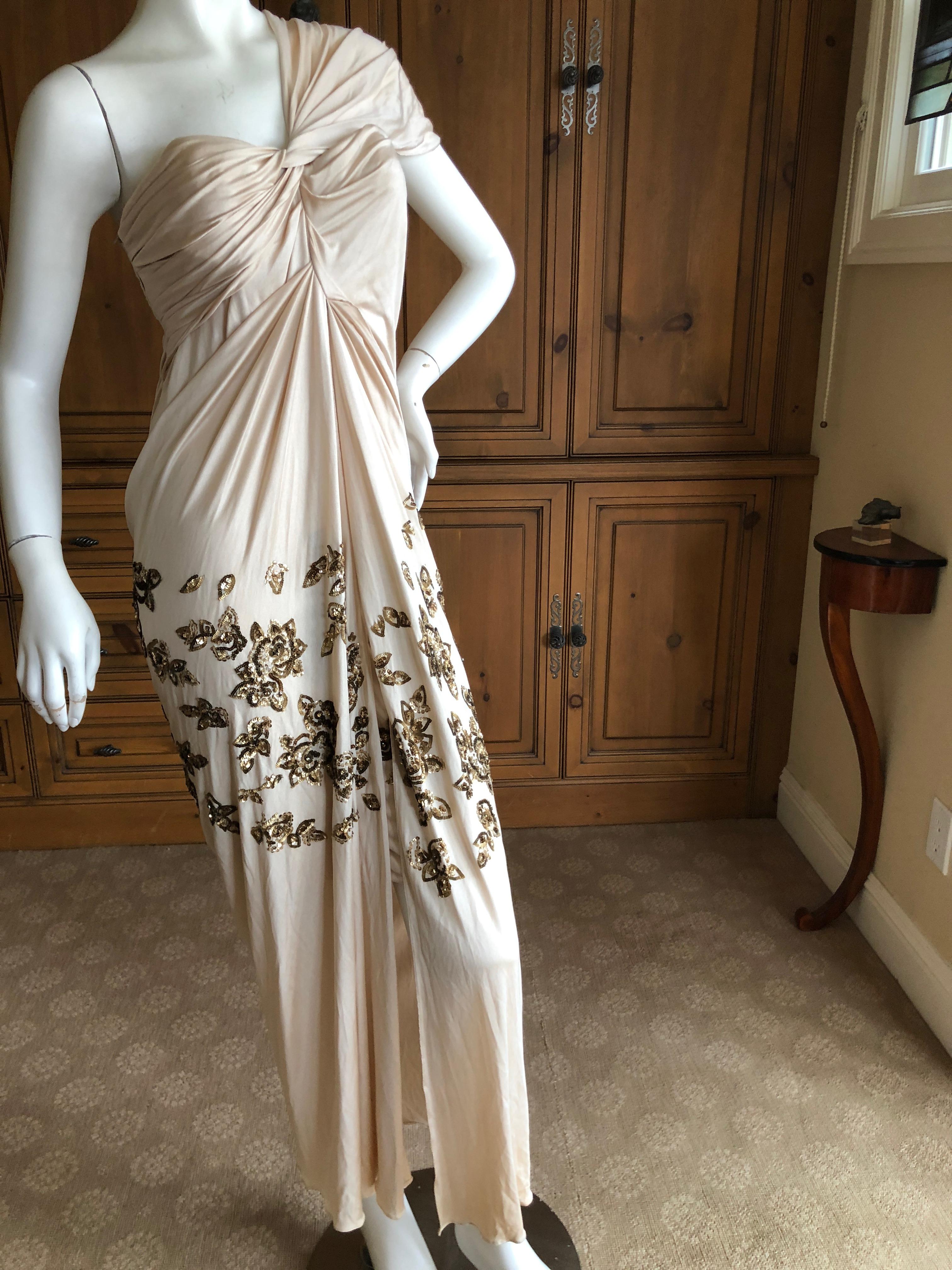 Christian Dior by John Galliano Evening Dress with Lesage Sequin Bead Flowers 6