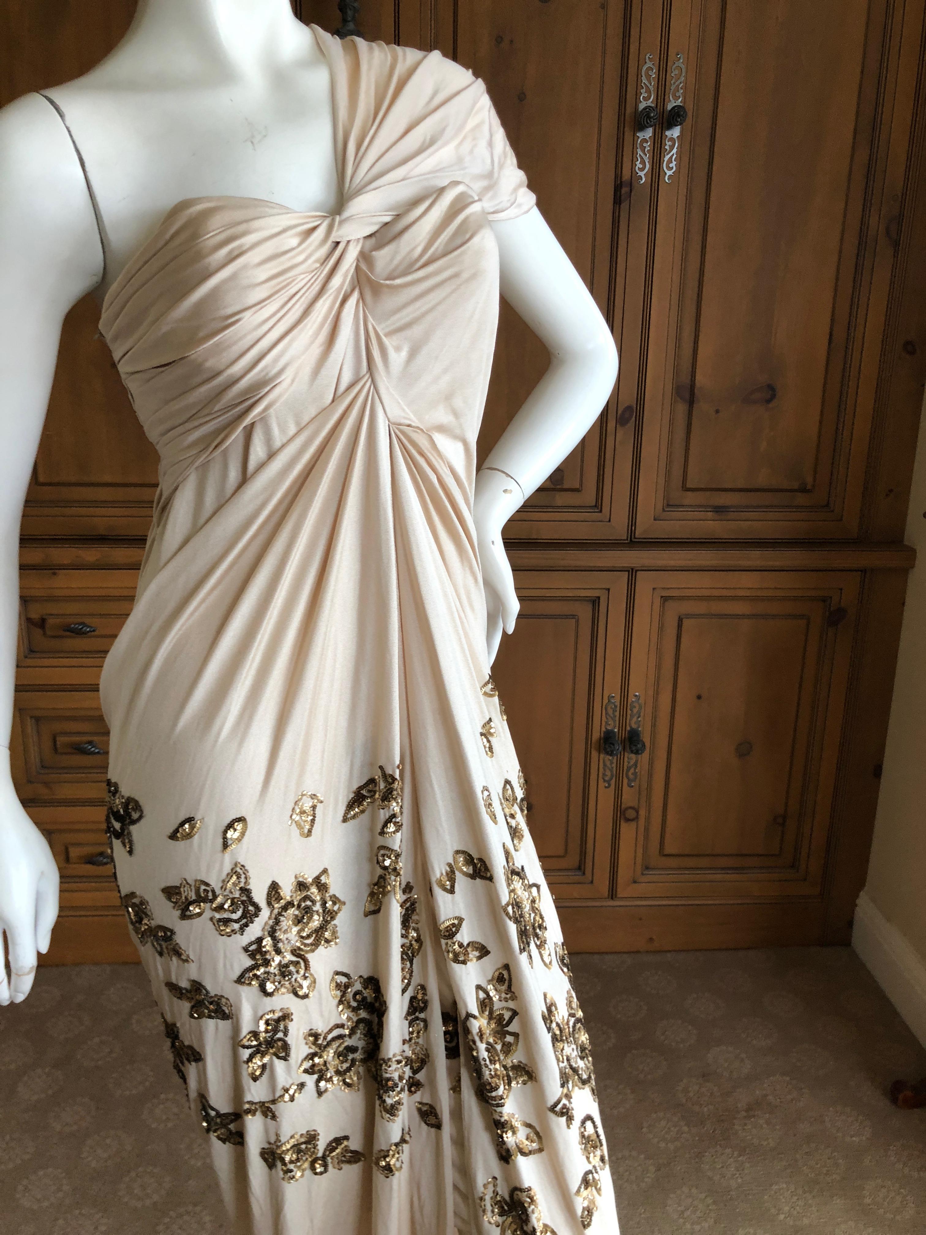 Christian Dior by John Galliano Evening Dress with Lesage Sequin Bead Flowers 7