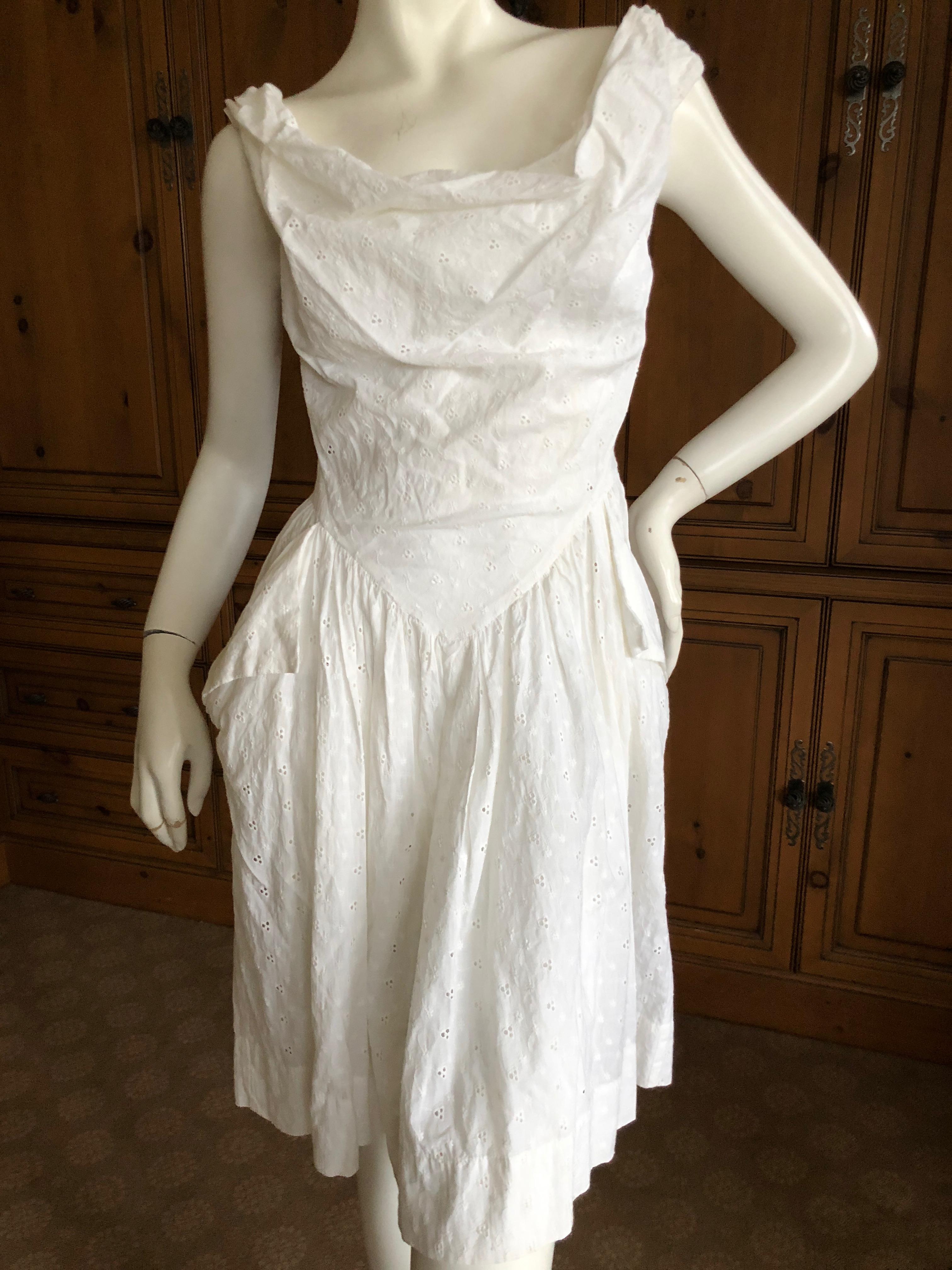 Vivienne Westwood Anglomania White Cotton Eyelet Dress
So sweet, photos don't quite capture it's charm.
 Size 38
 Bust 36