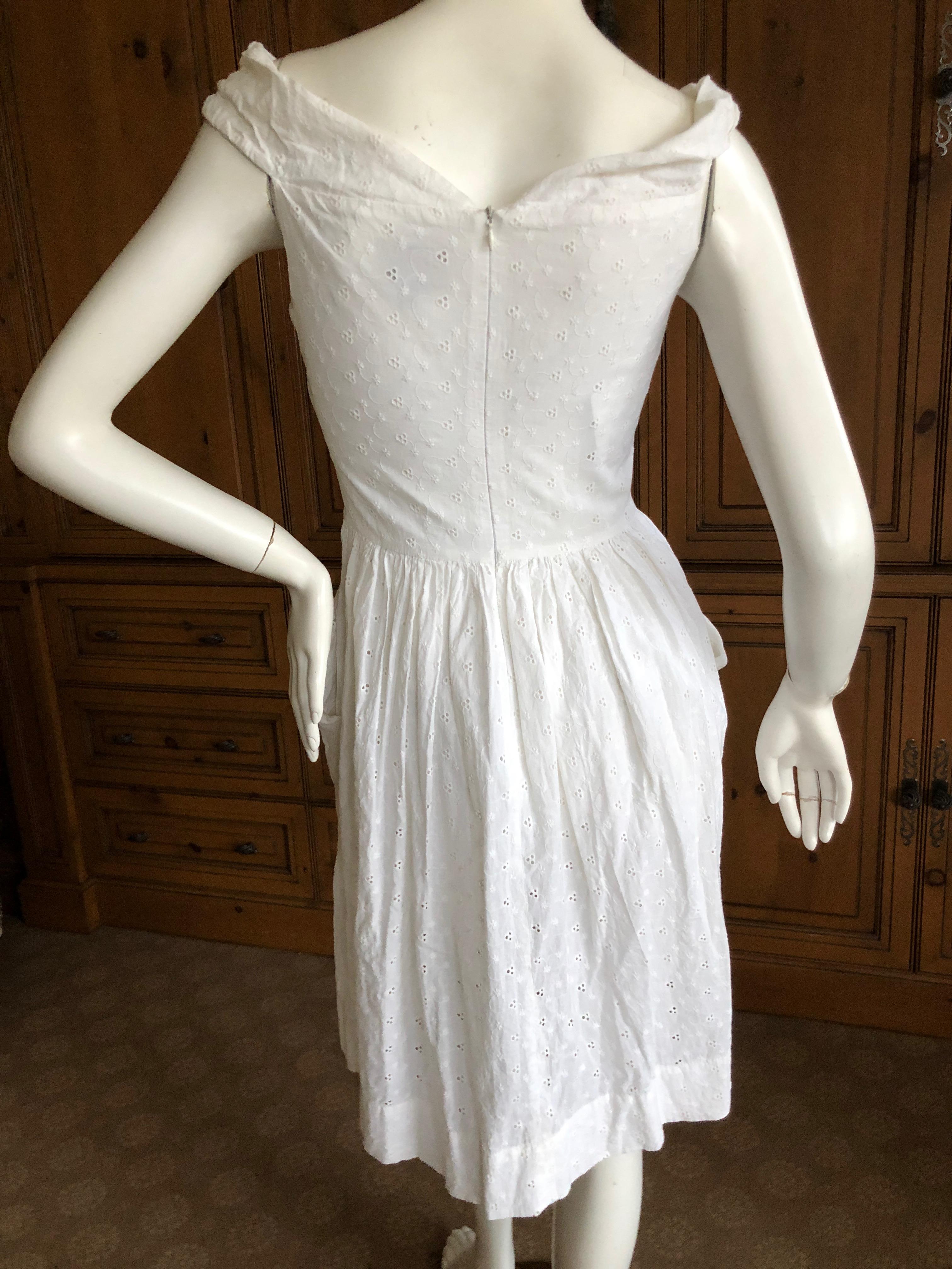 Vivienne Westwood Anglomania White Cotton Eyelet Dress For Sale 2