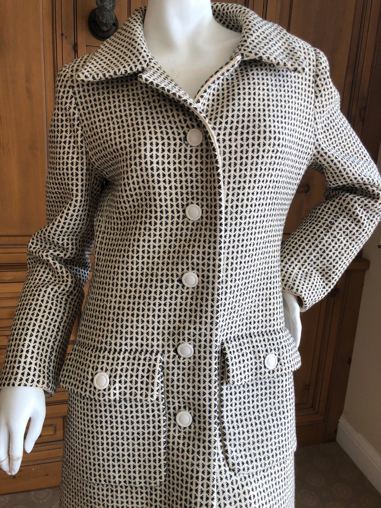 Galanos Vintage 1969 Check Wool Coat For Sale at 1stDibs