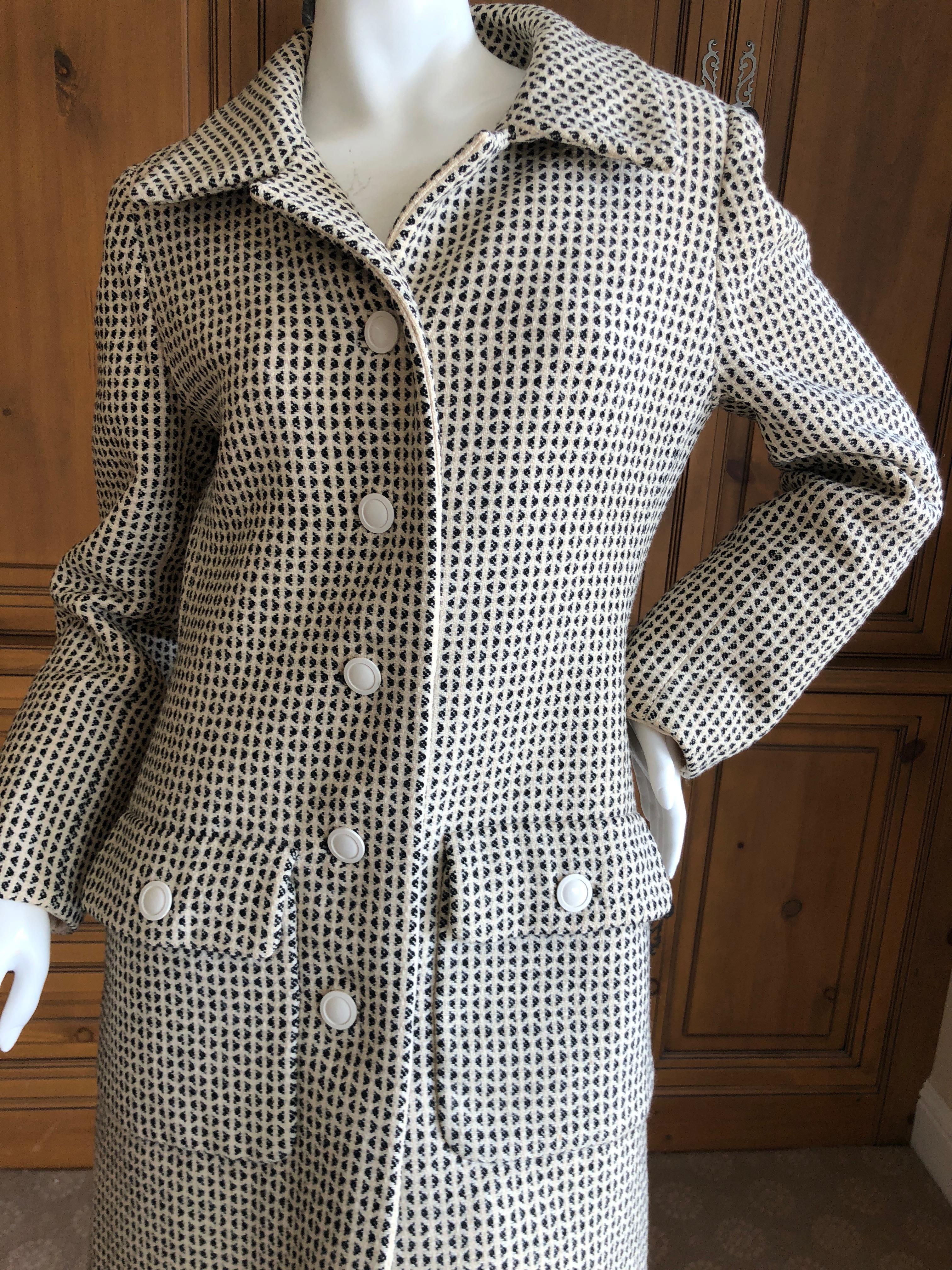 Galanos Vintage 1969 Check Wool Coat
Bust 38