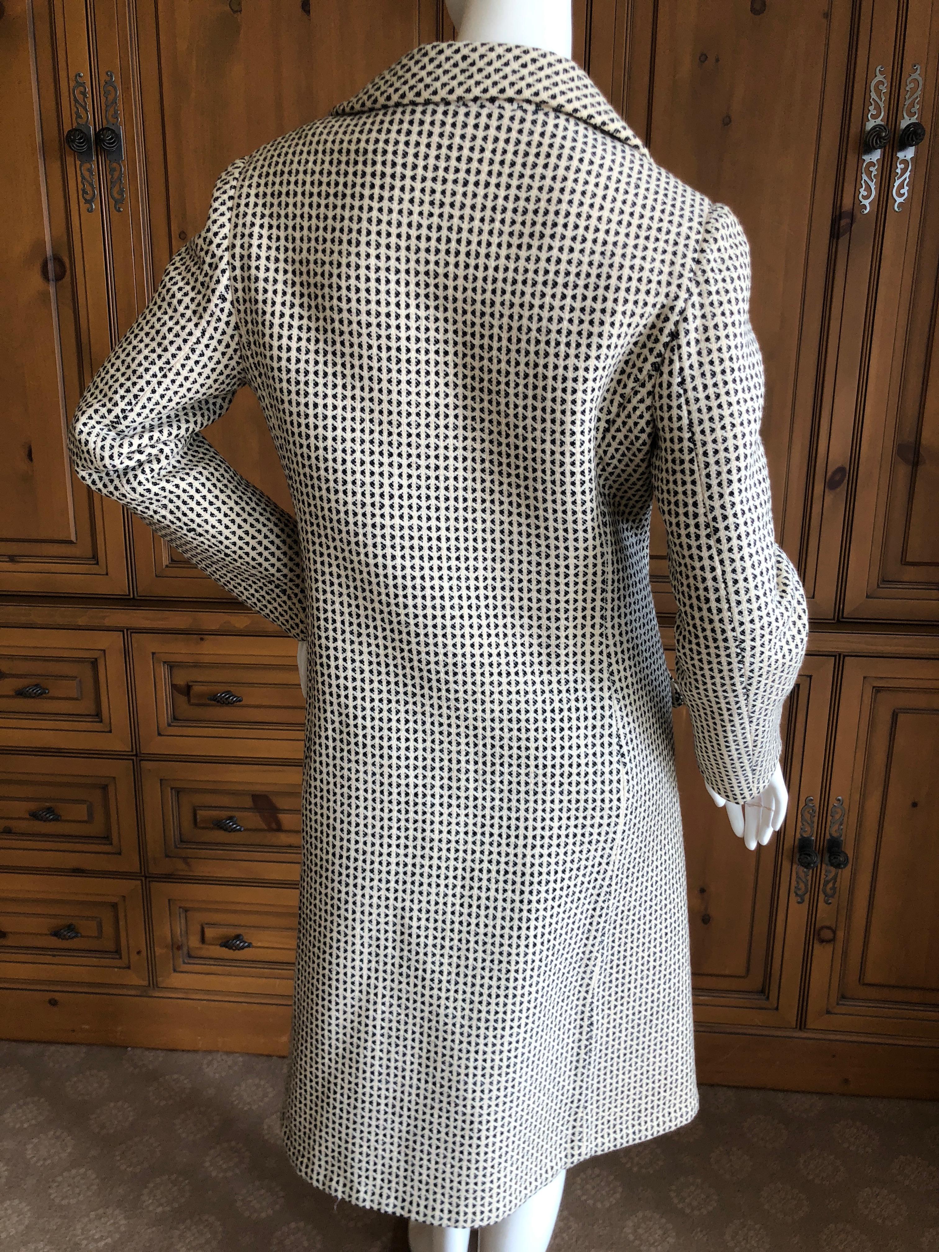Women's Galanos Vintage 1969 Check Wool Coat For Sale