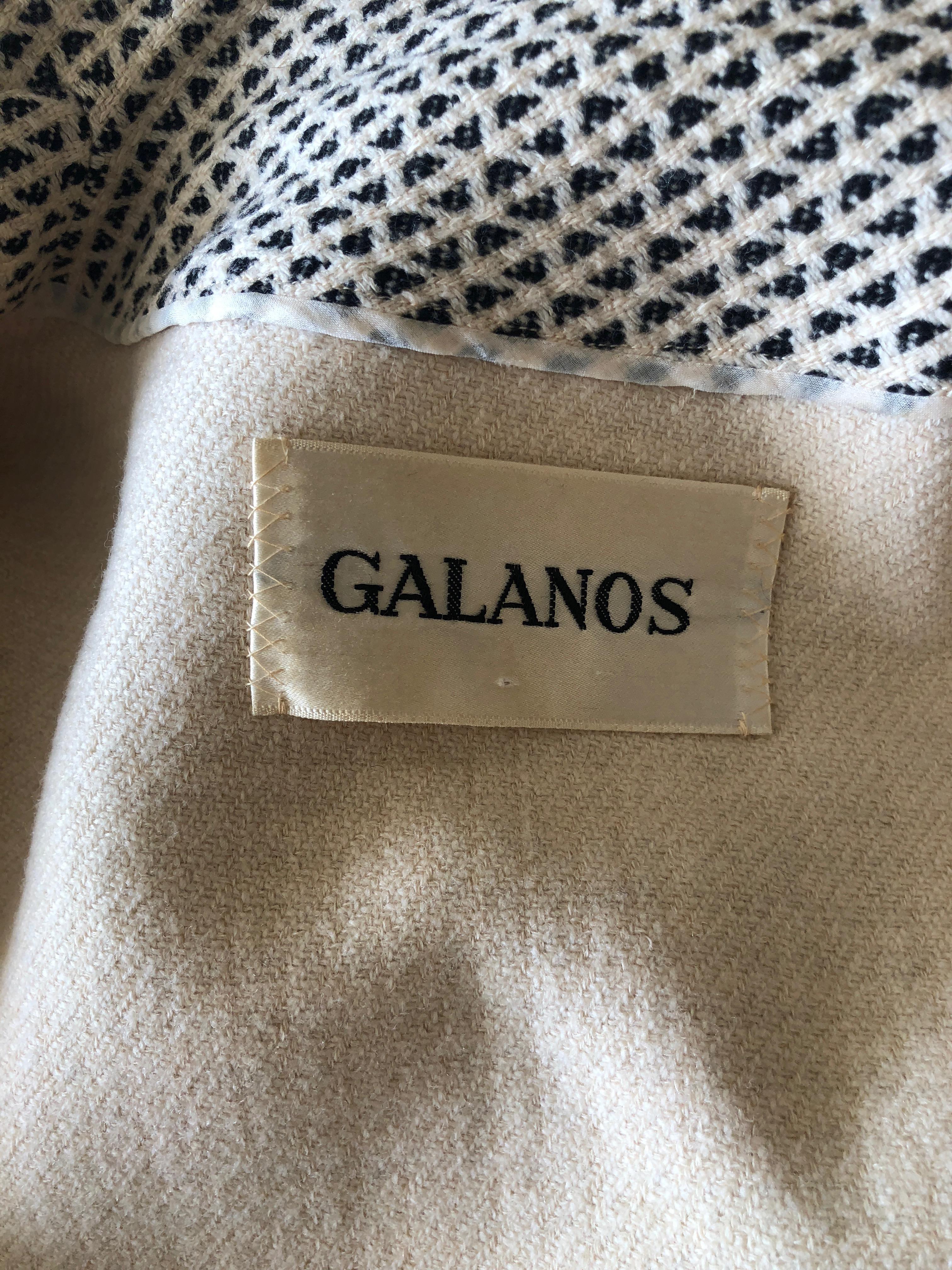 Galanos Vintage 1969 Check Wool Coat For Sale 1