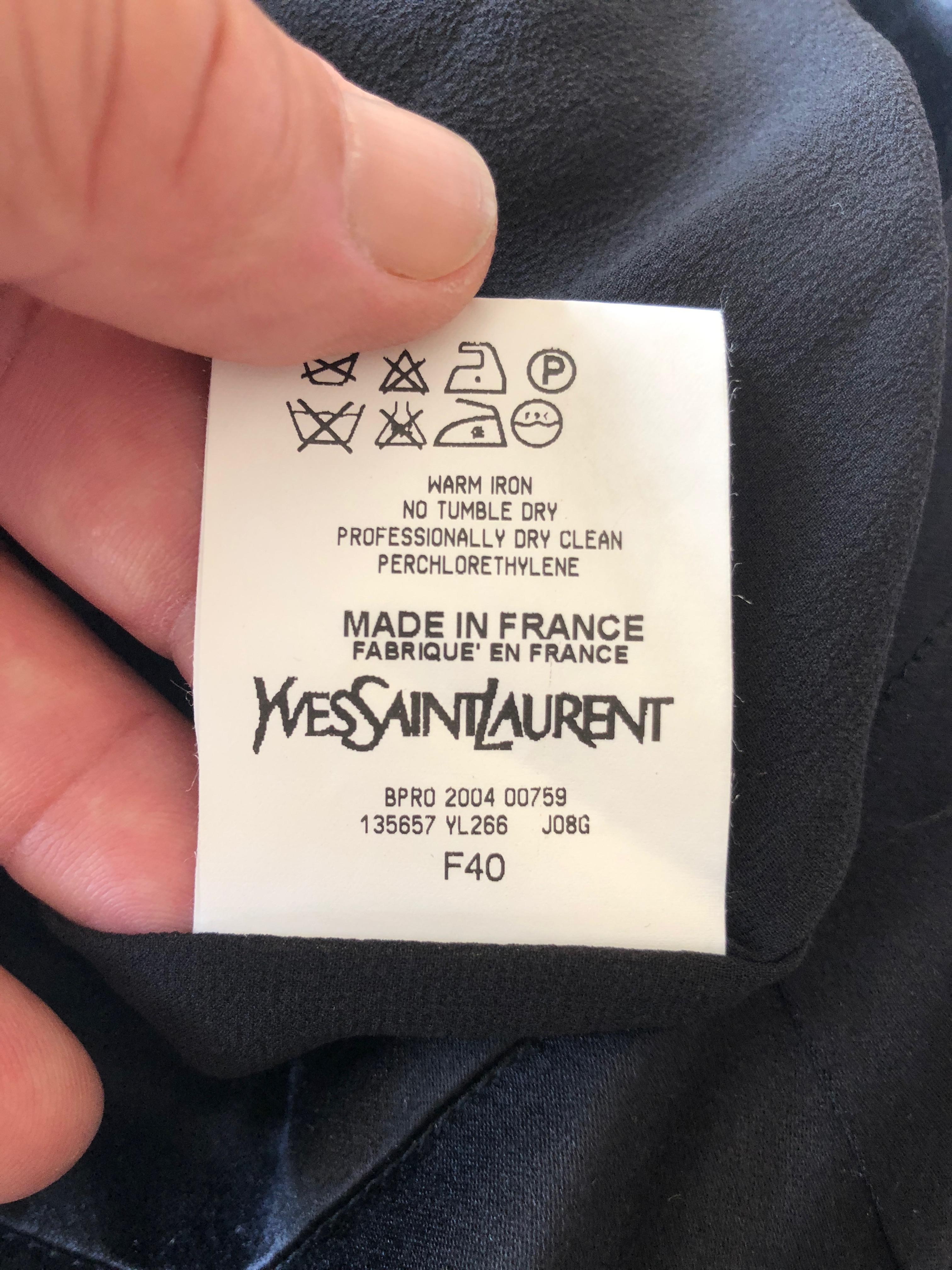 Yves Saint Laurent by Tom Ford 2004 Black Silk Skirt Size 40 For Sale 4