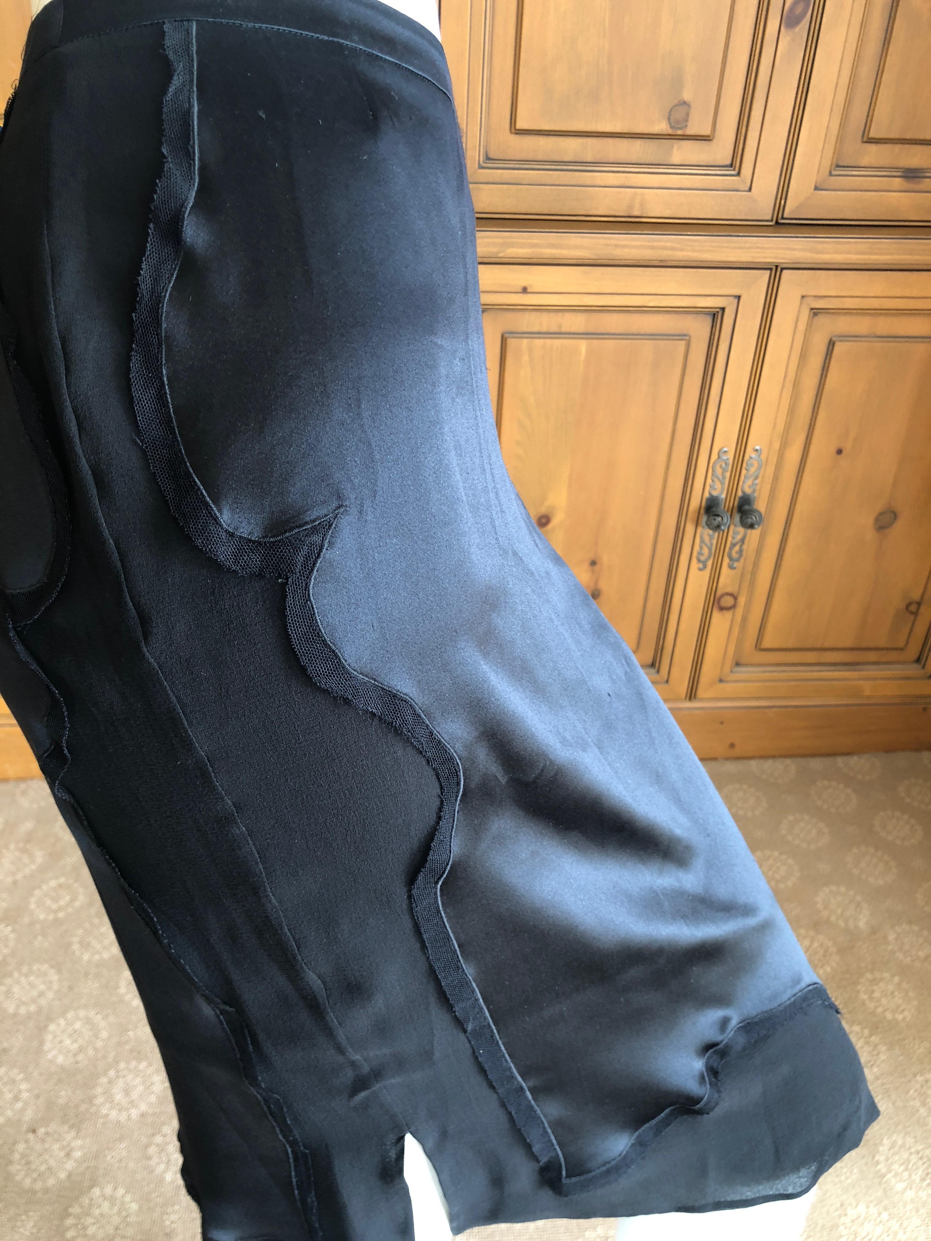 Yves Saint Laurent by Tom Ford 2004 Black Silk Skirt Size 40 In Excellent Condition For Sale In Cloverdale, CA