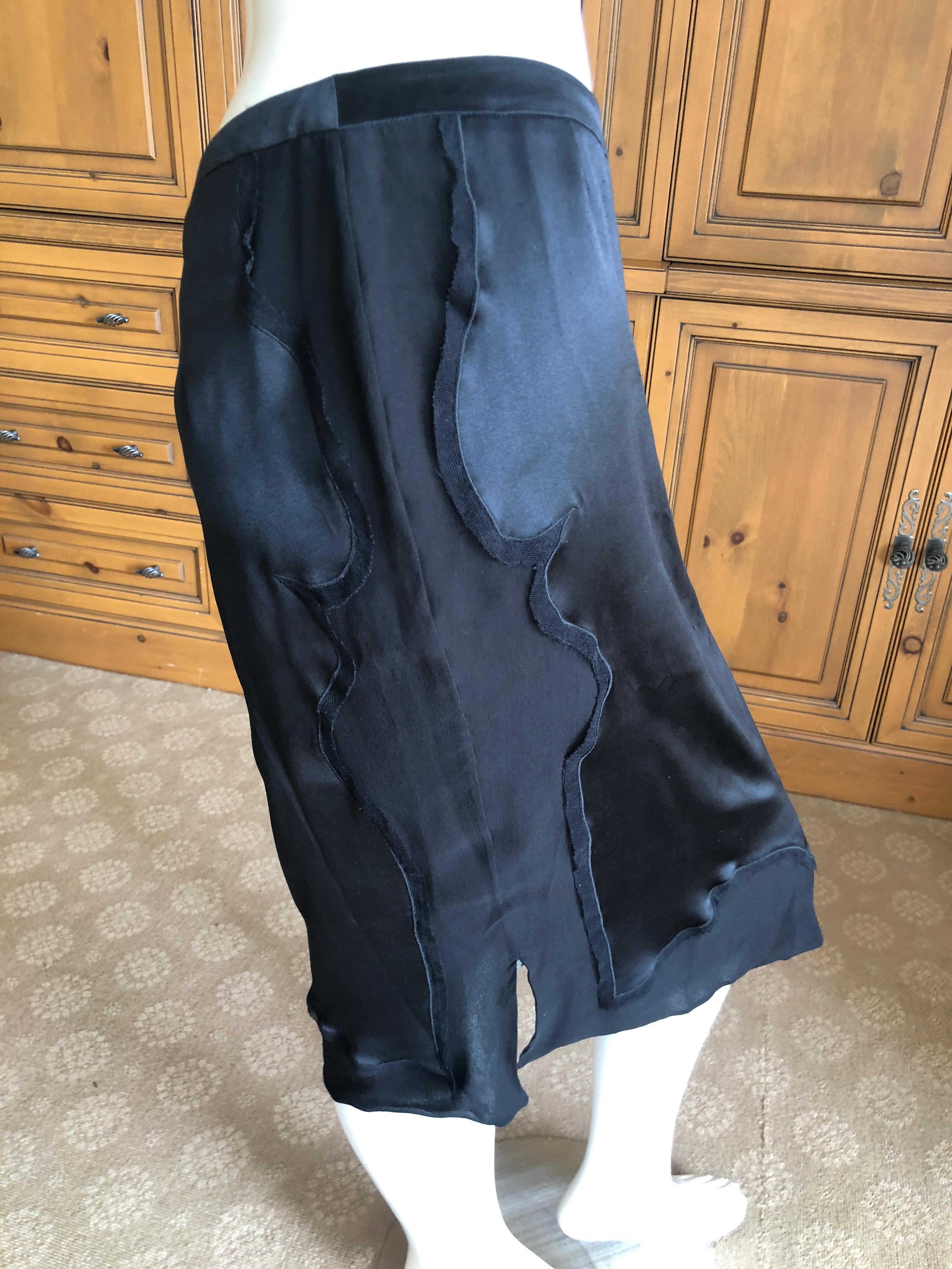 Yves Saint Laurent by Tom Ford 2004 Black Silk Skirt Size 40 For Sale 1
