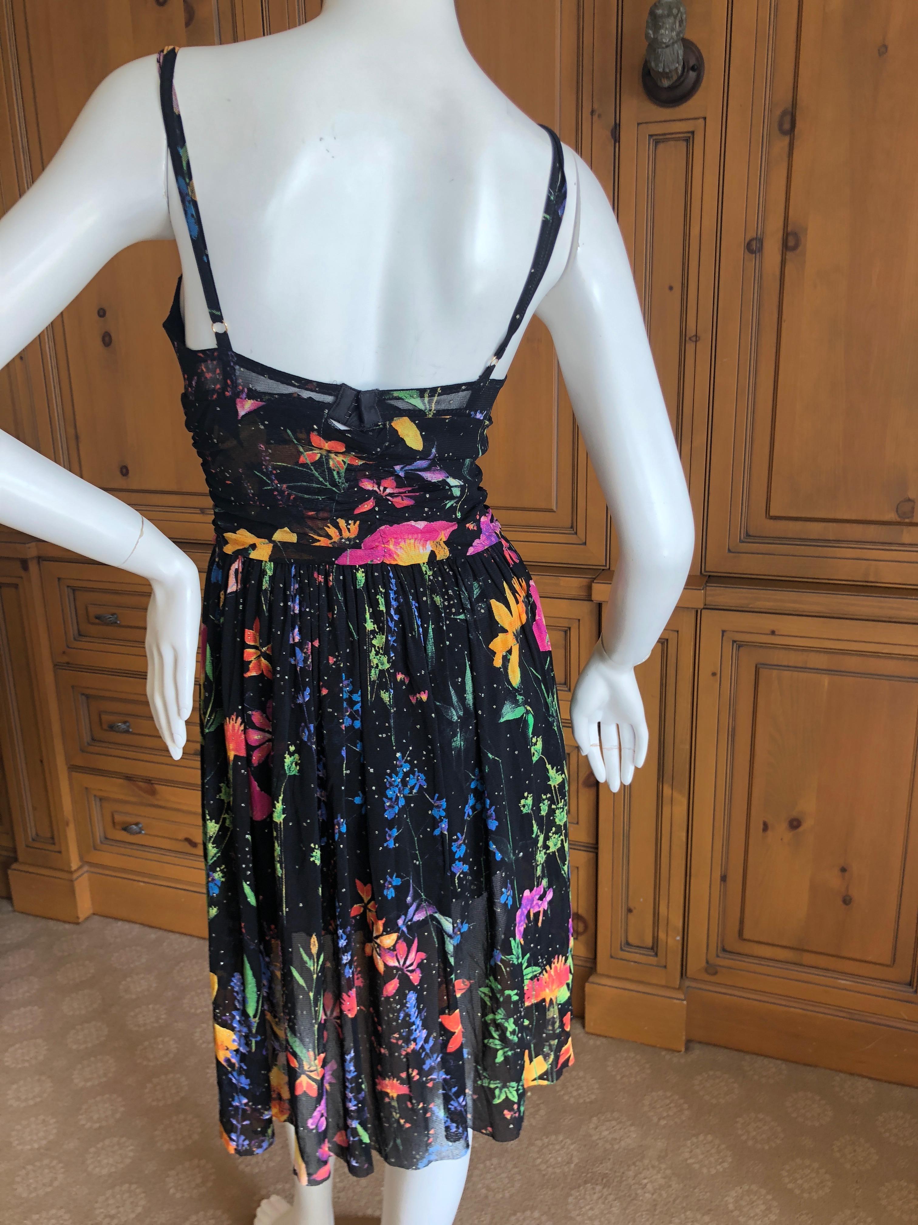 Roberto Cavalli Cavalli Class Cavalli Vintage Floral Lace Trim Dress w Underwire For Sale 3