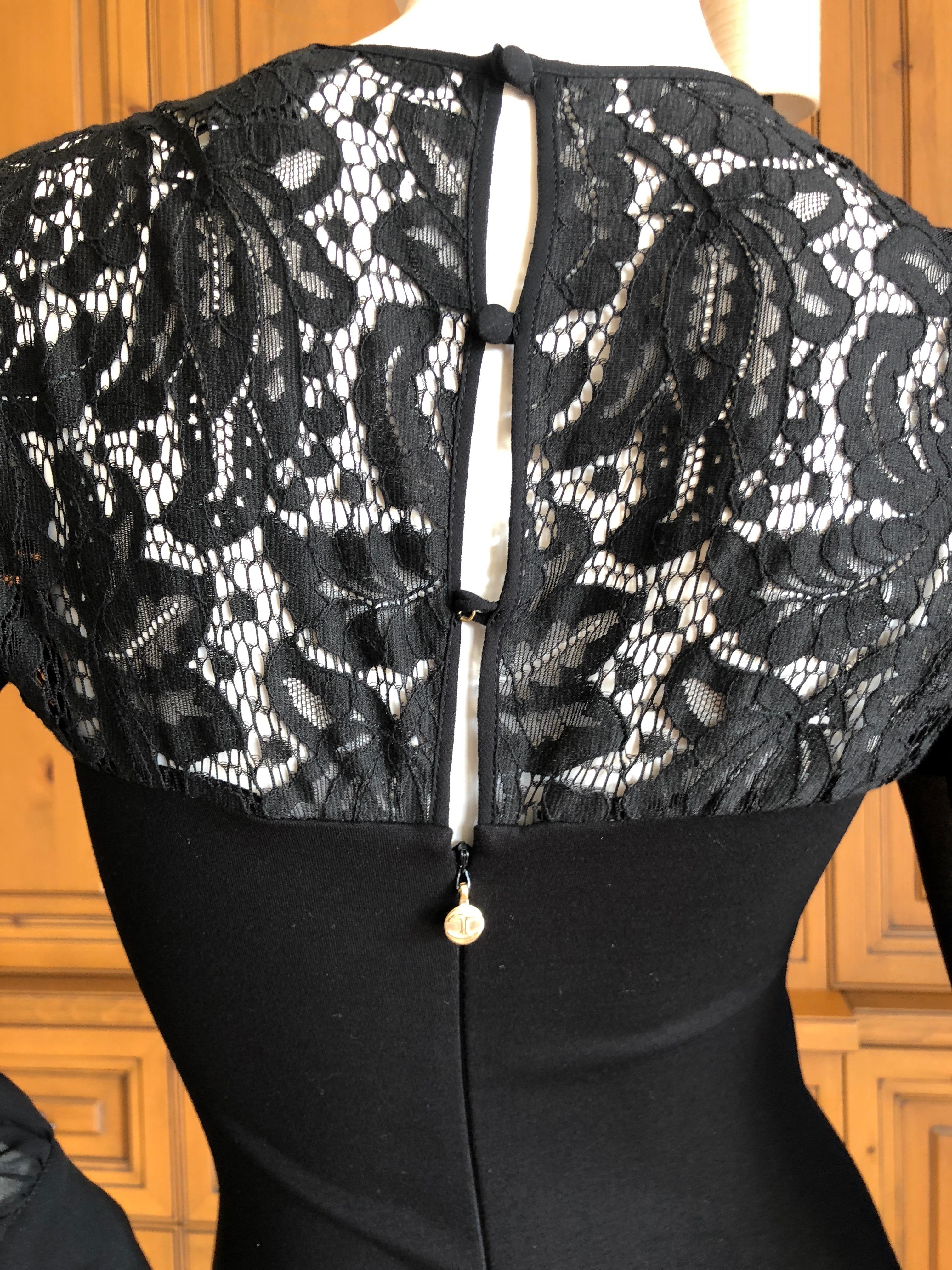 Roberto Cavalli Just Cavalli Vintage Black stretch Dress with Embroidered Cranes For Sale 4