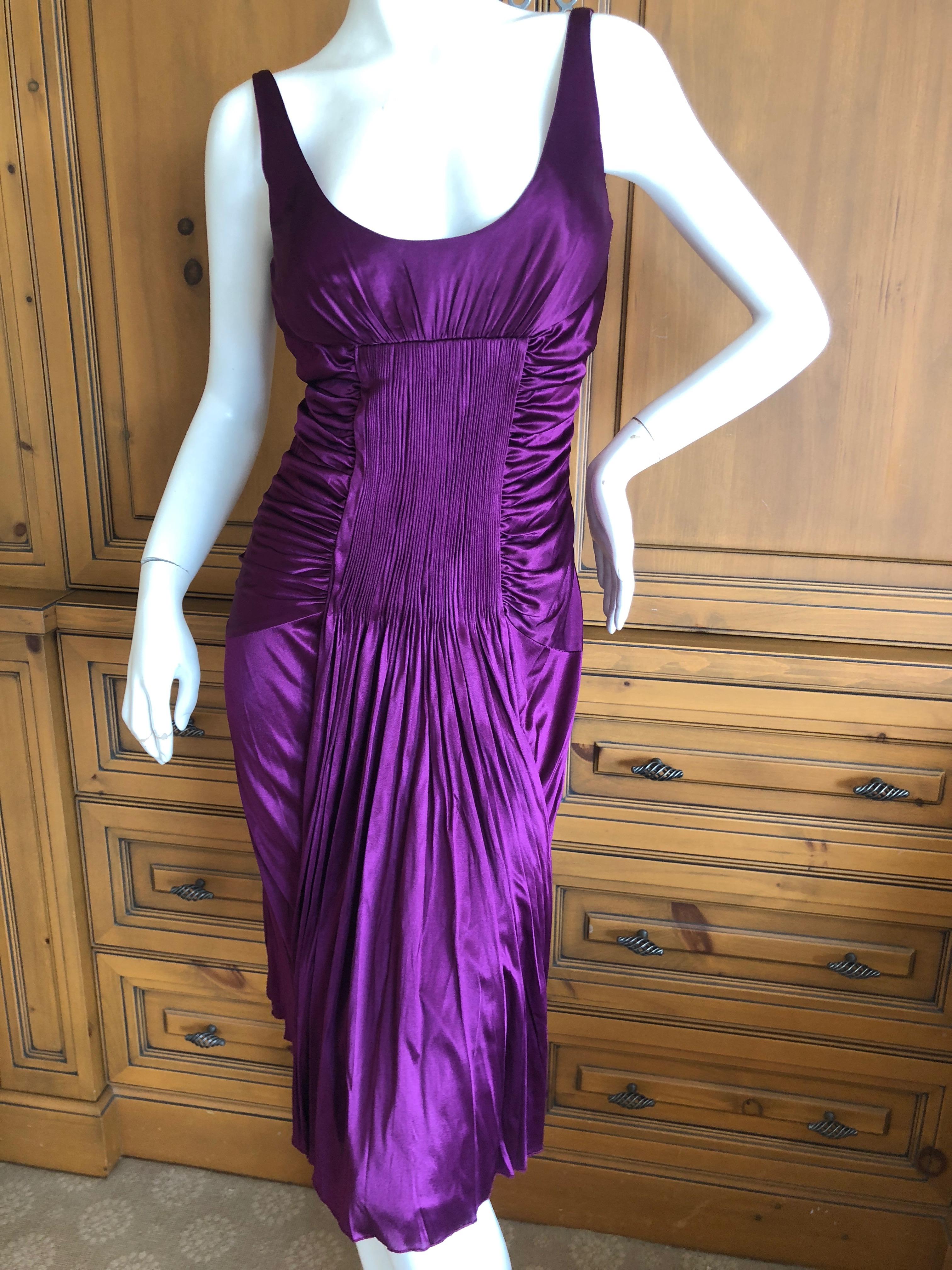 Versace Vintage Pleated Purple Jersey Low Cut Cocktail Dress with Low Cut Back
Supersexy on, this is a wonderful Versace
Size 42
Bust 36