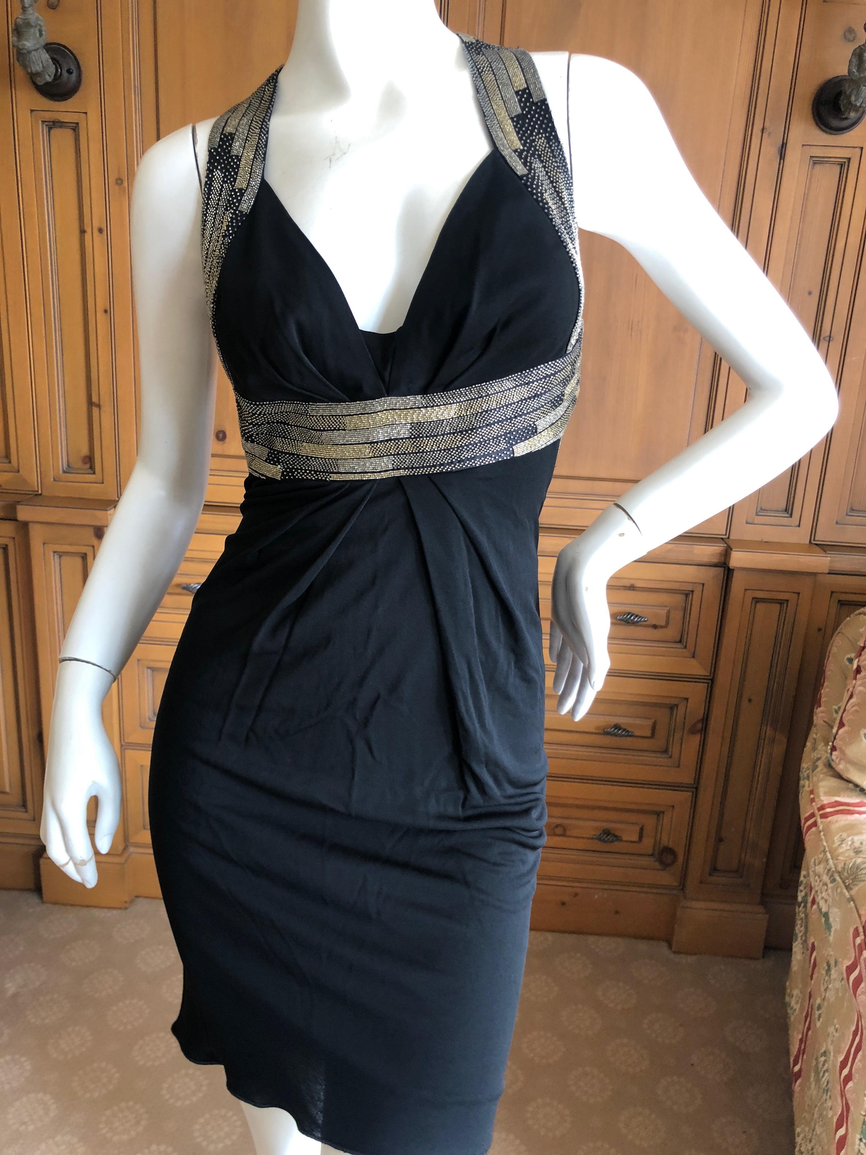 Roberto Cavalli Vintage 1980's Micro Beaded Cocktail Dress
Size 36
Lots of stretch

Bust  34