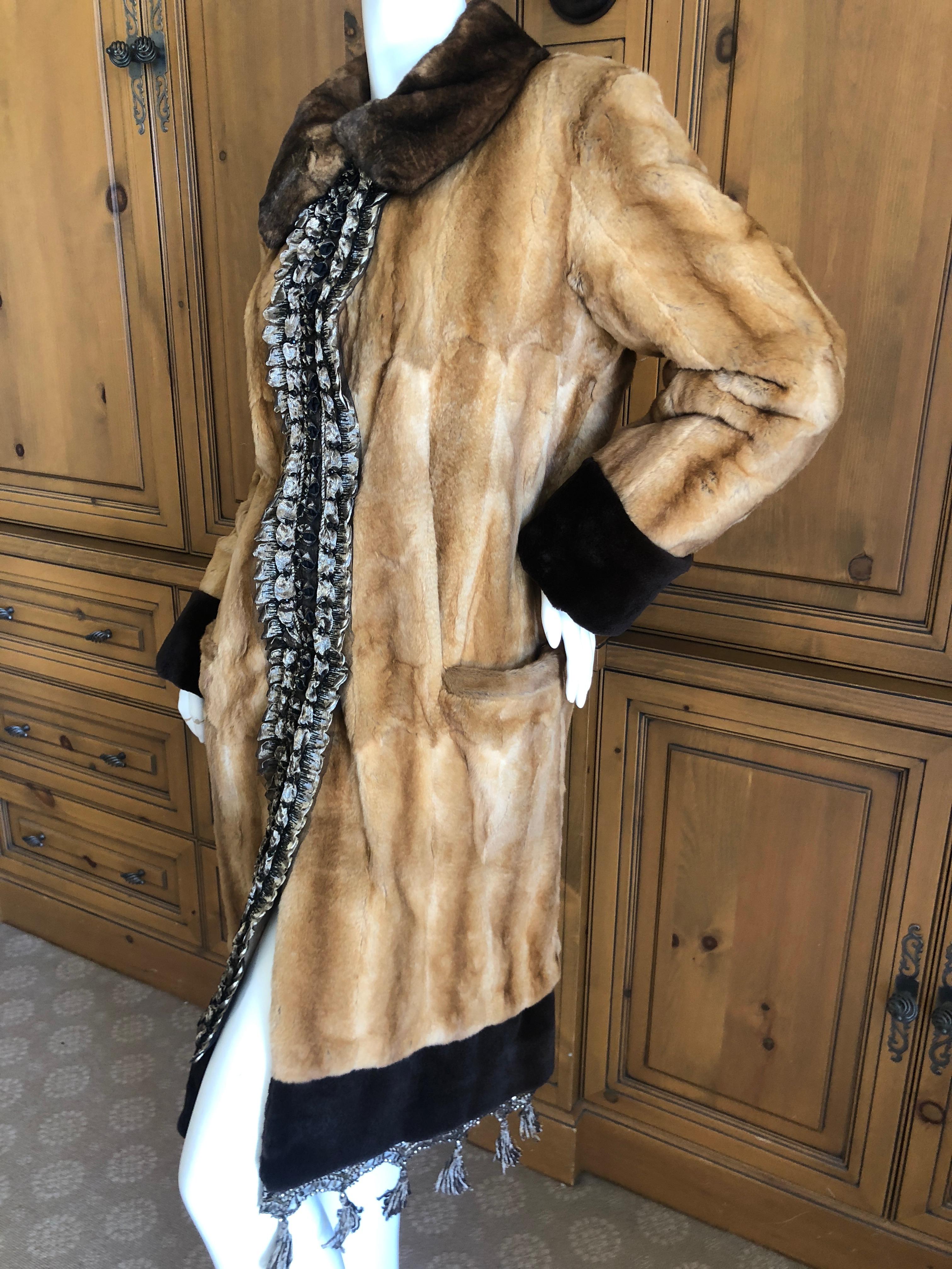 Yves Saint Laurent Luxurious Embellished Chinchilla Fur Coat For Sale 1