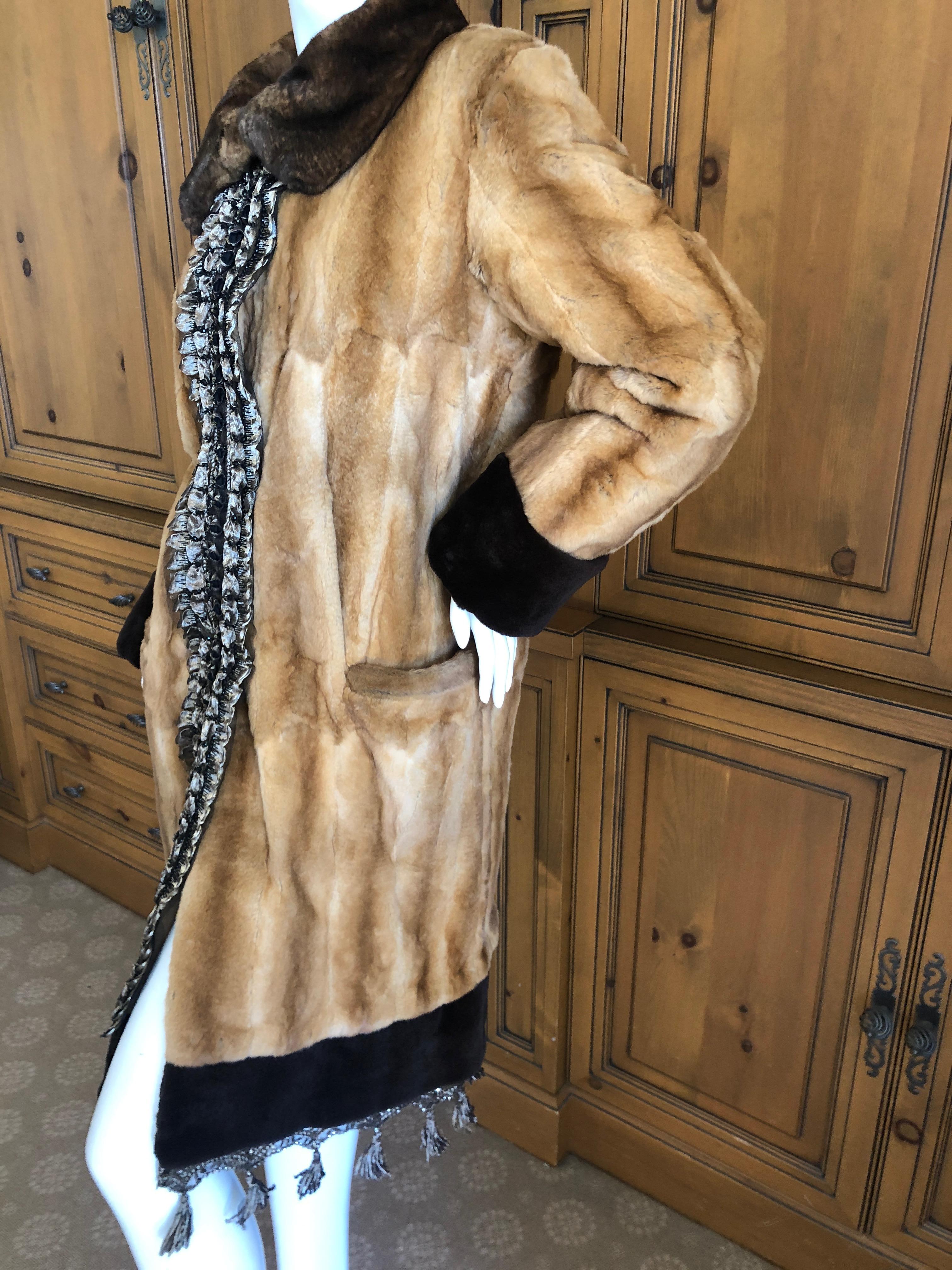 Yves Saint Laurent Luxurious Embellished Chinchilla Fur Coat For Sale 4