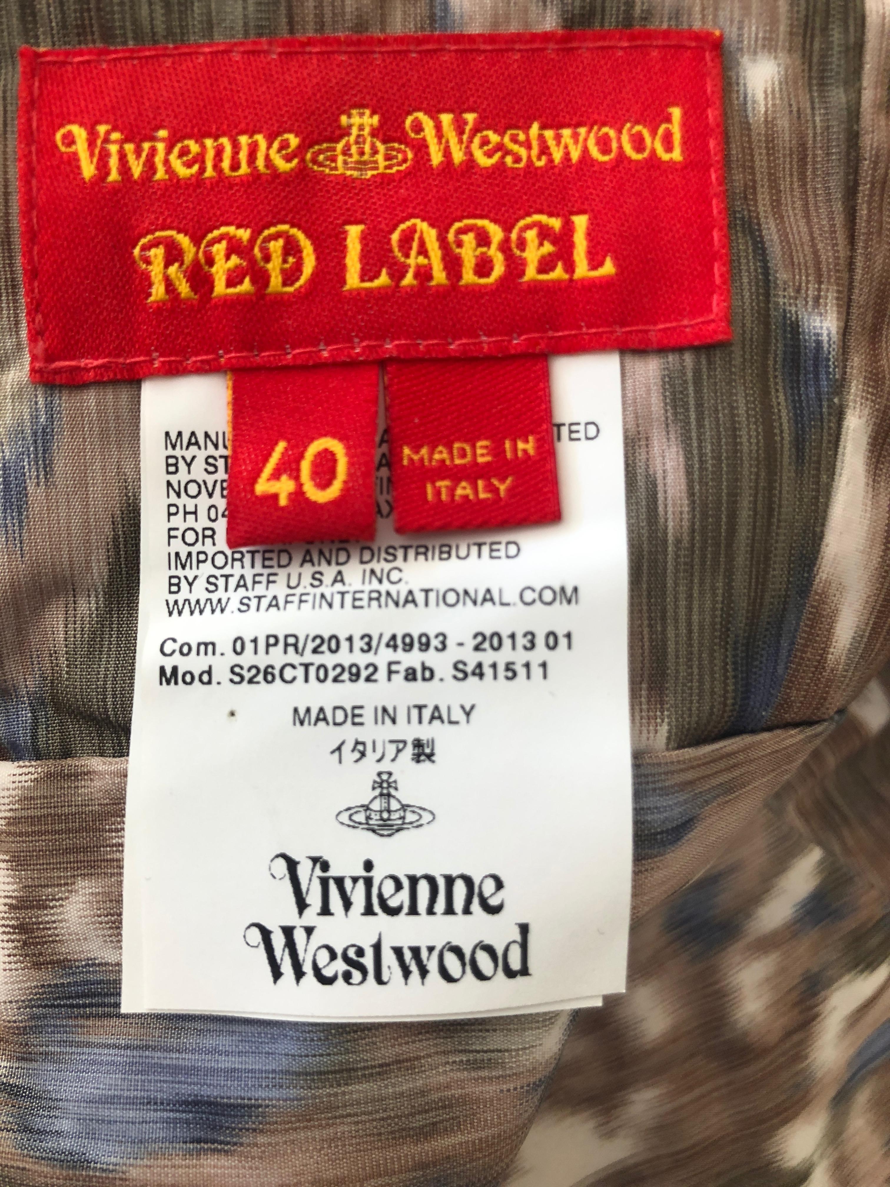 Vivienne Westwood Red Label Taffeta Floral Print 40's Style Dress   3