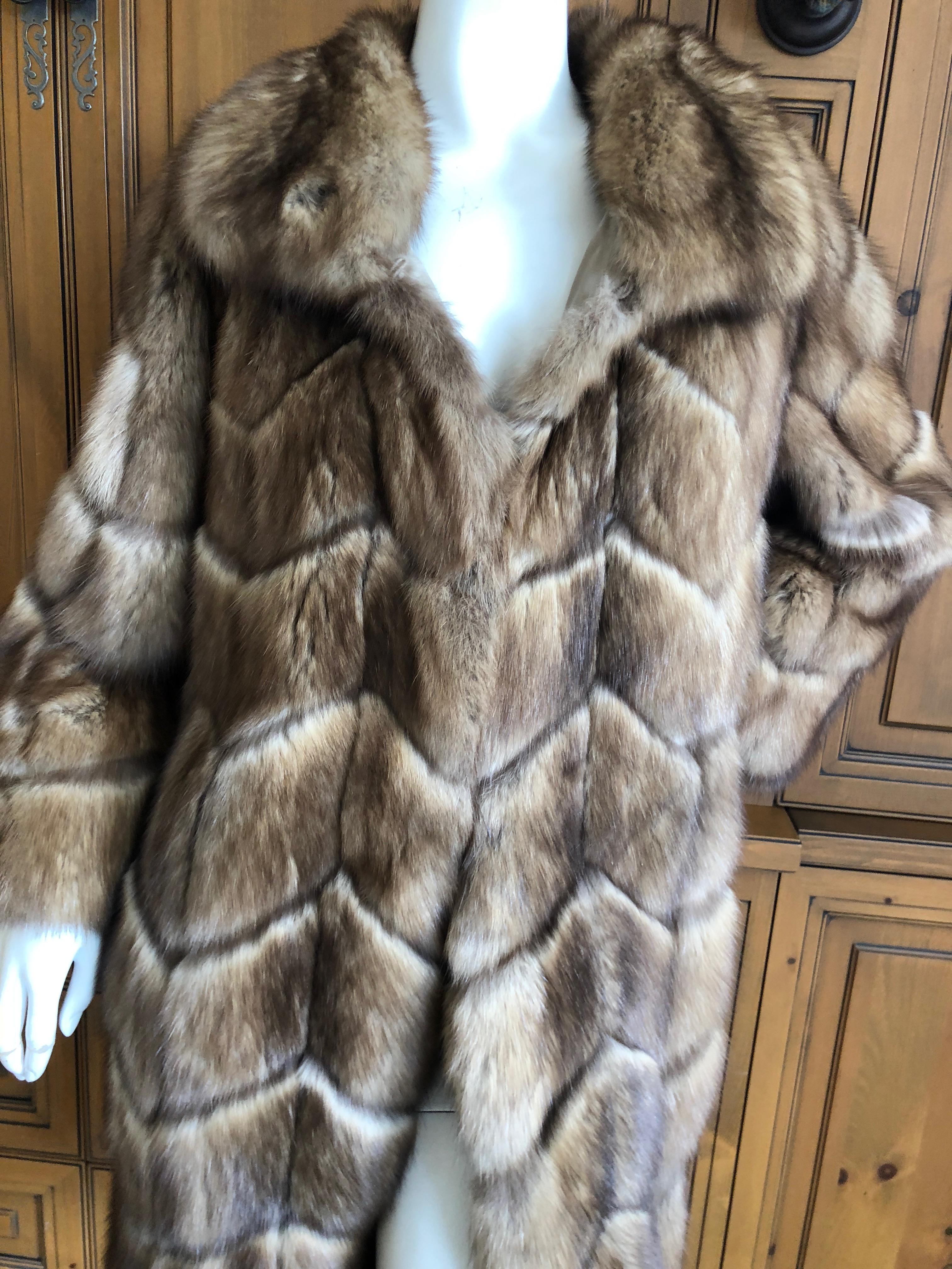 J. Mendel Golden Sable Chevron Pattern Fur Coat from Neiman Marcus In Excellent Condition In Cloverdale, CA