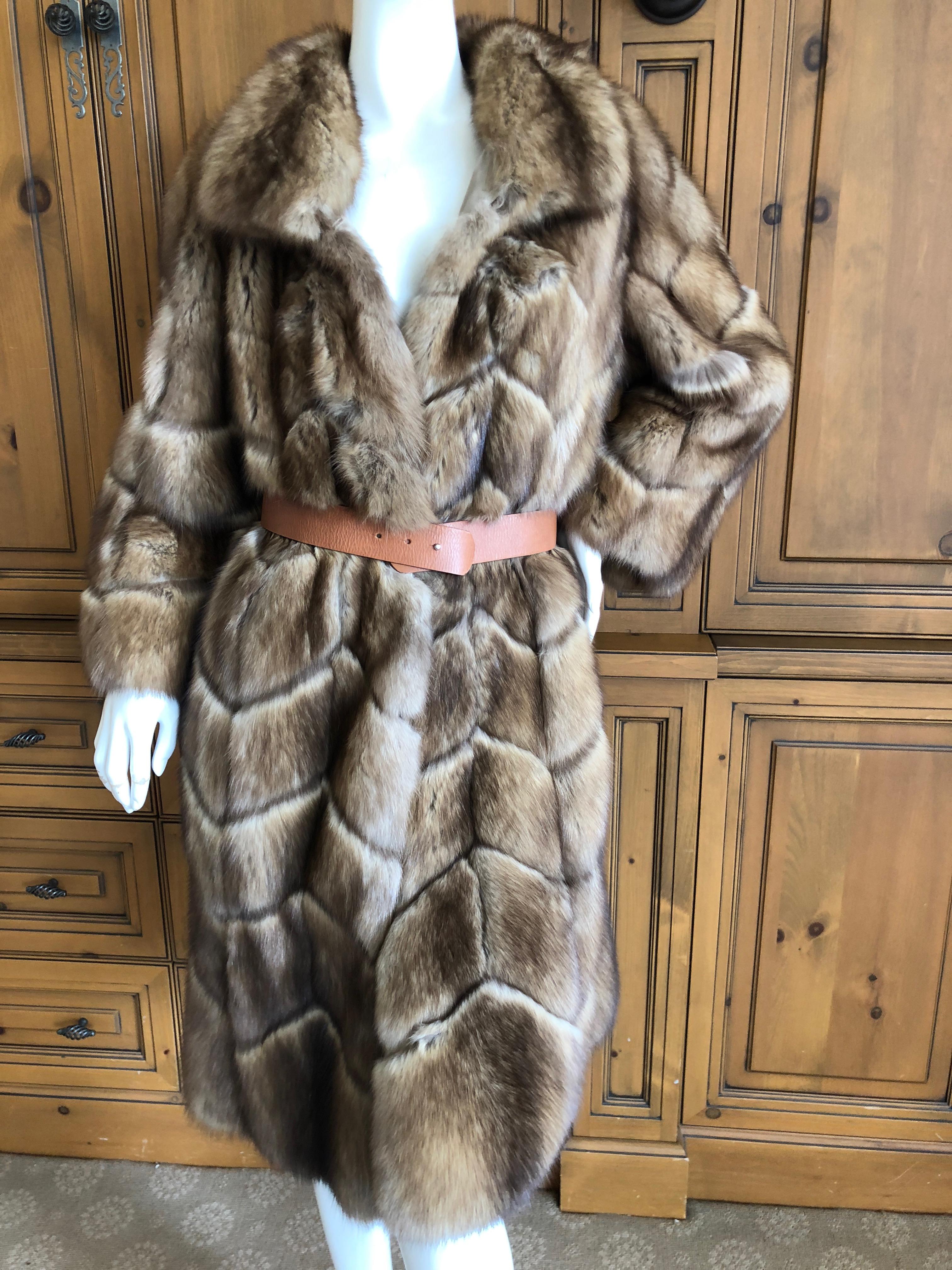 Women's J. Mendel Golden Sable Chevron Pattern Fur Coat from Neiman Marcus