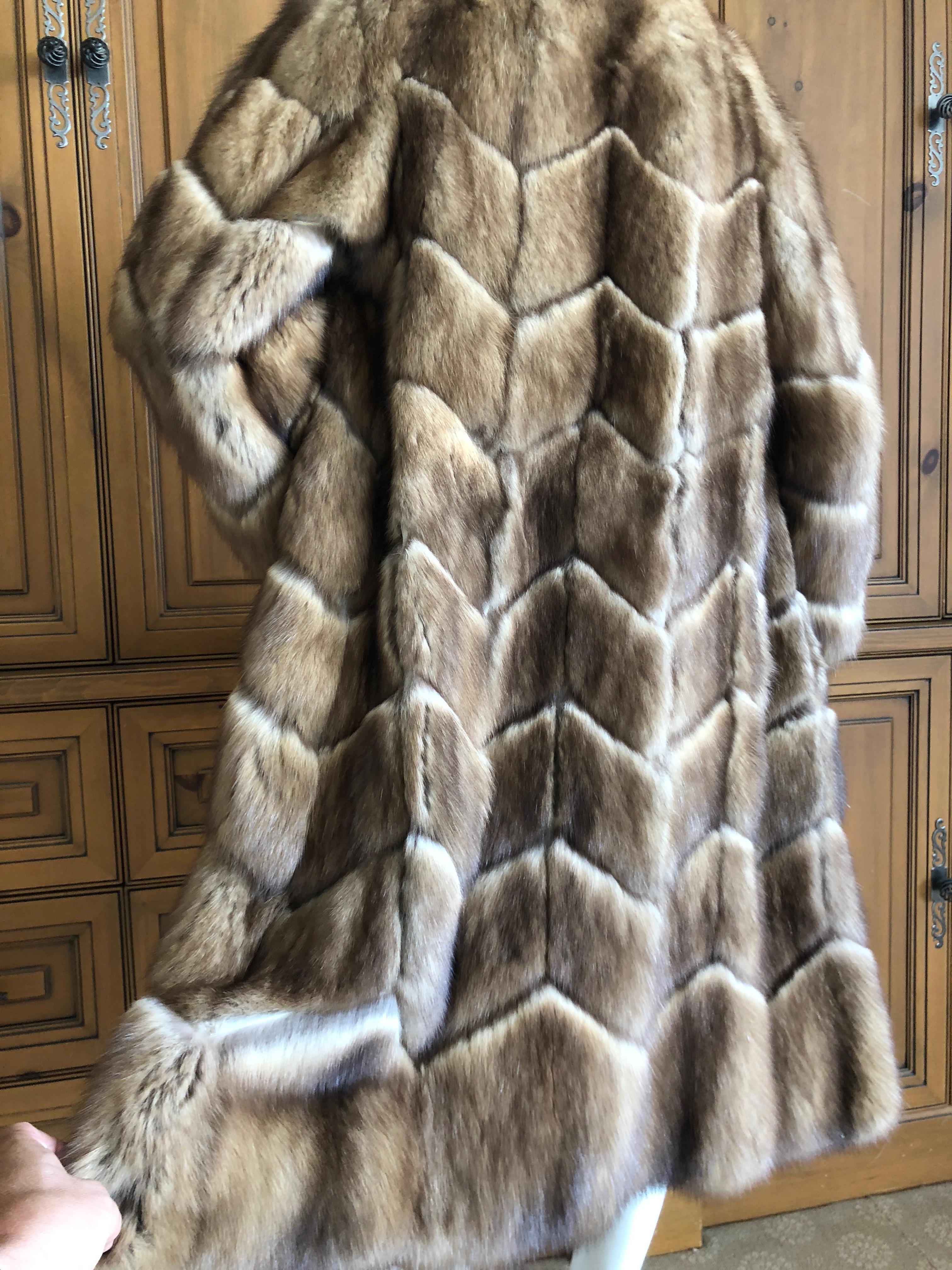 J. Mendel Golden Sable Chevron Pattern Fur Coat from Neiman Marcus 3