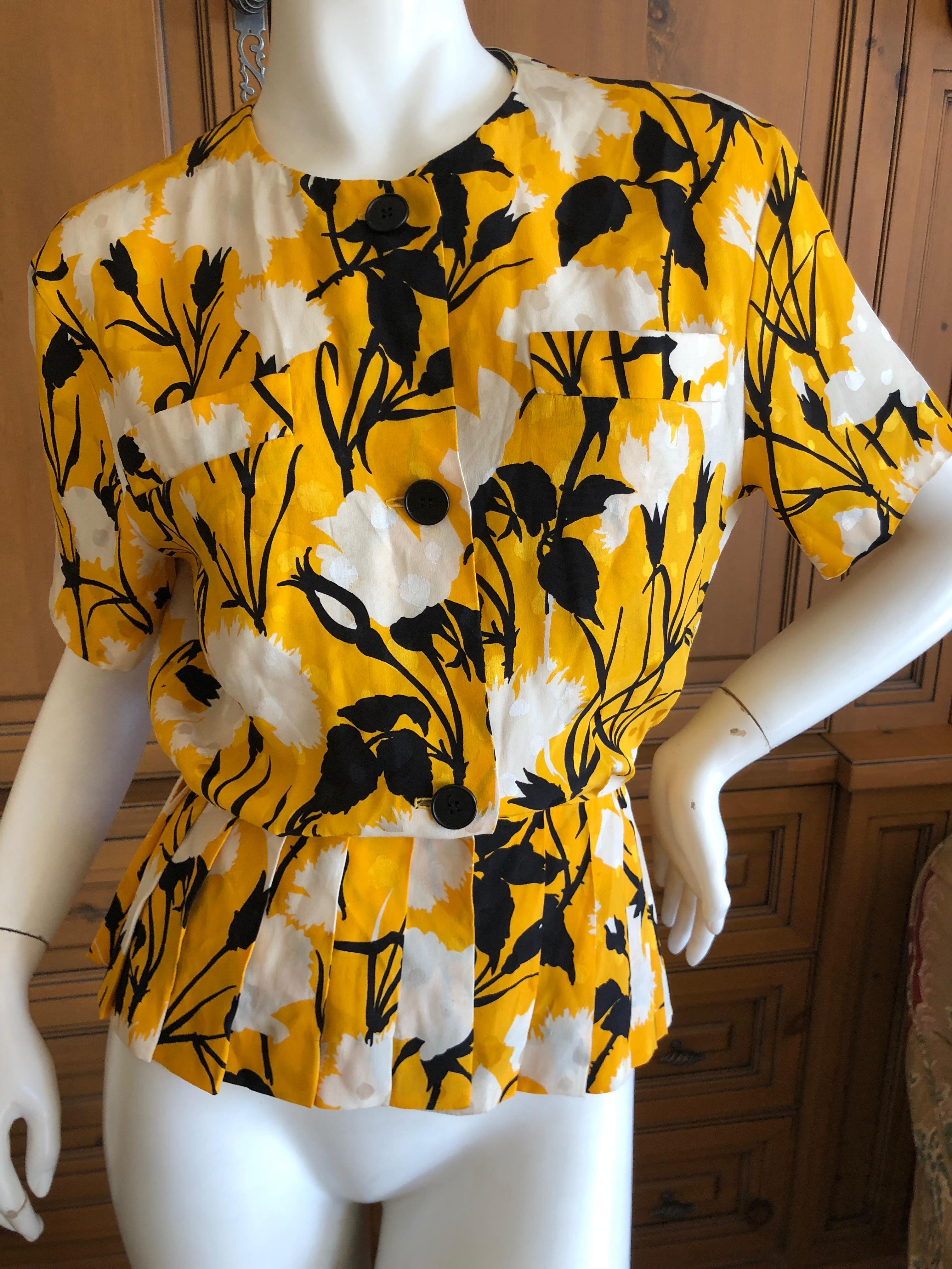 Christian Dior by Gianfranco Ferre Blossom Pattern Silk Top
Bust 38