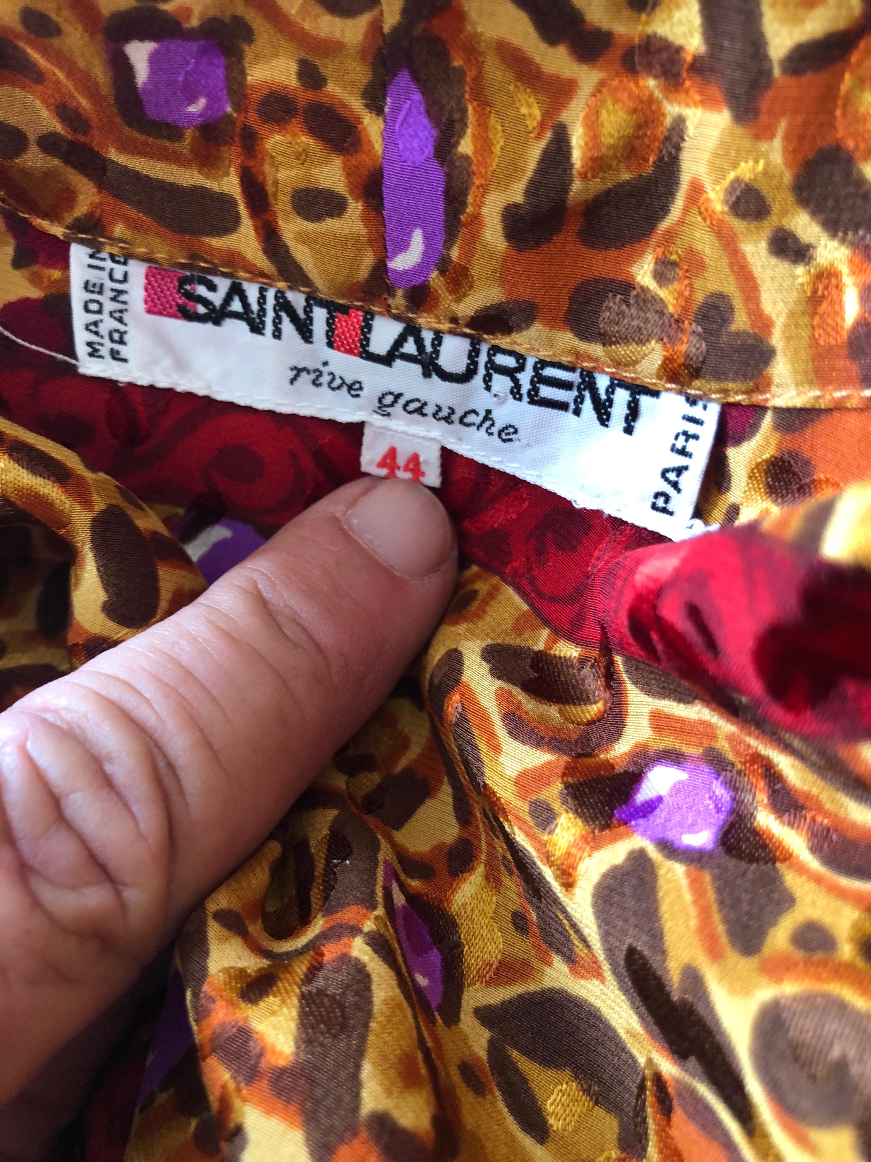 Yves Saint Laurent Rive Gauche Pleated Silk Dress with Pussy Bow, 1970s For Sale 5