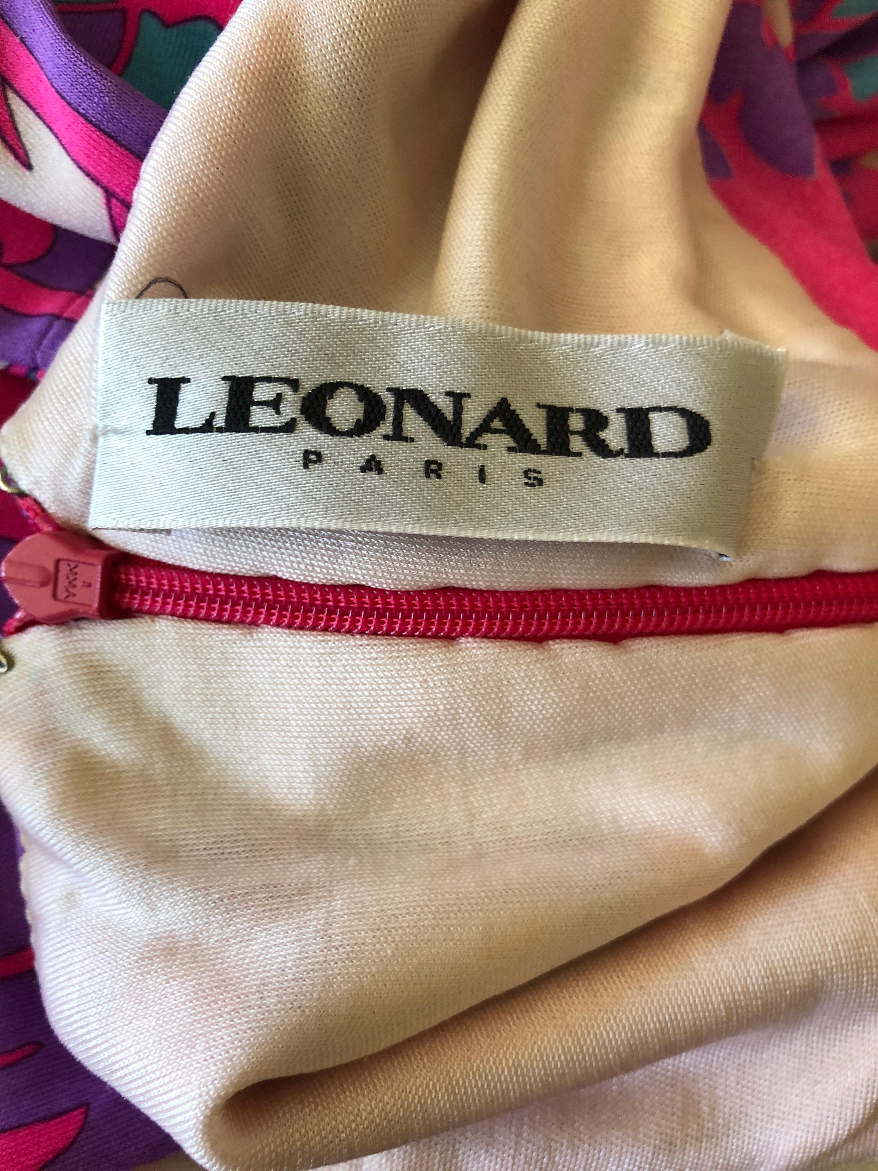 Leonard Paris Silk Jersey Maxi Dress Size 42 5