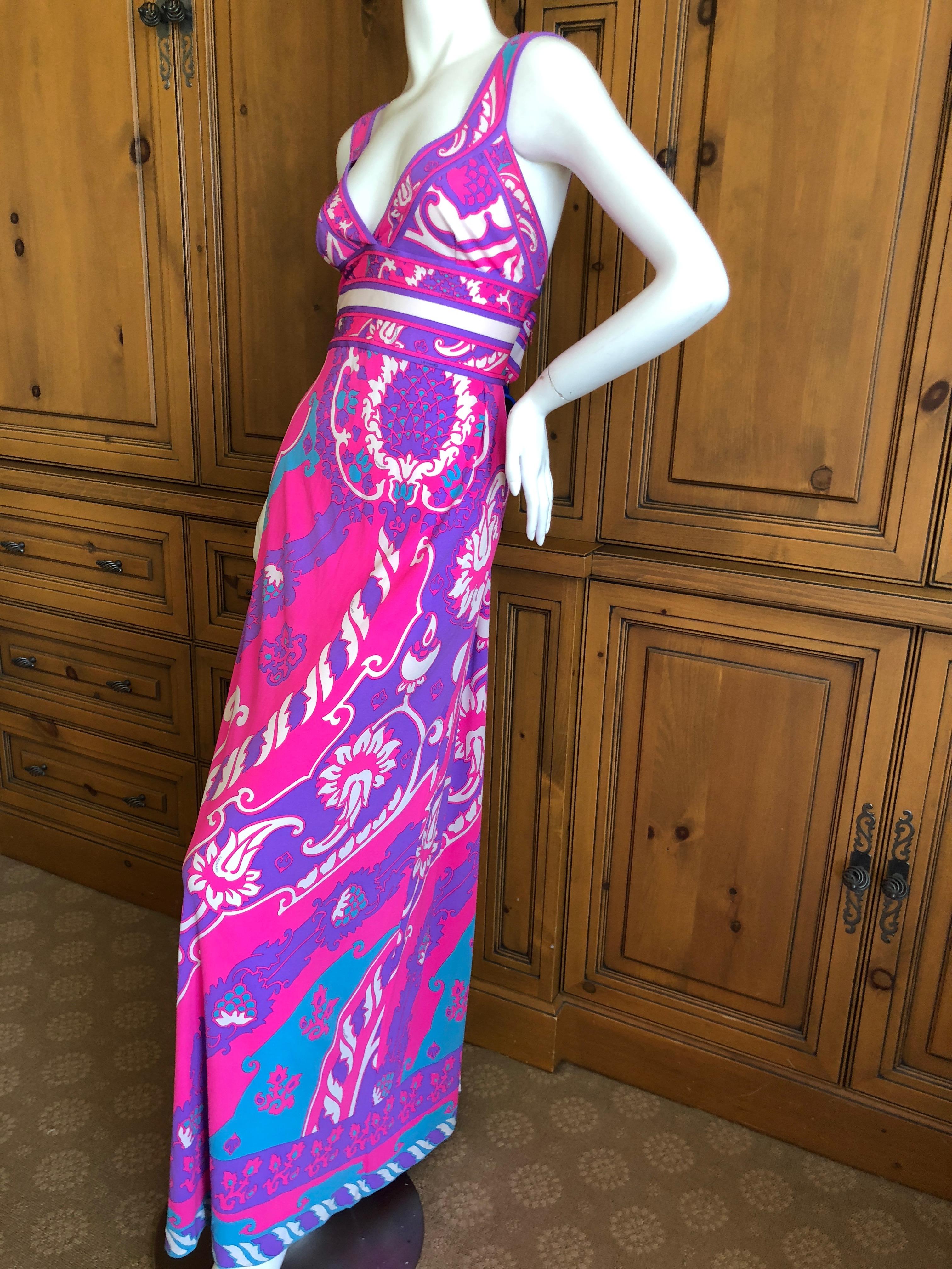 Women's Leonard Paris Silk Jersey Maxi Dress Size 42