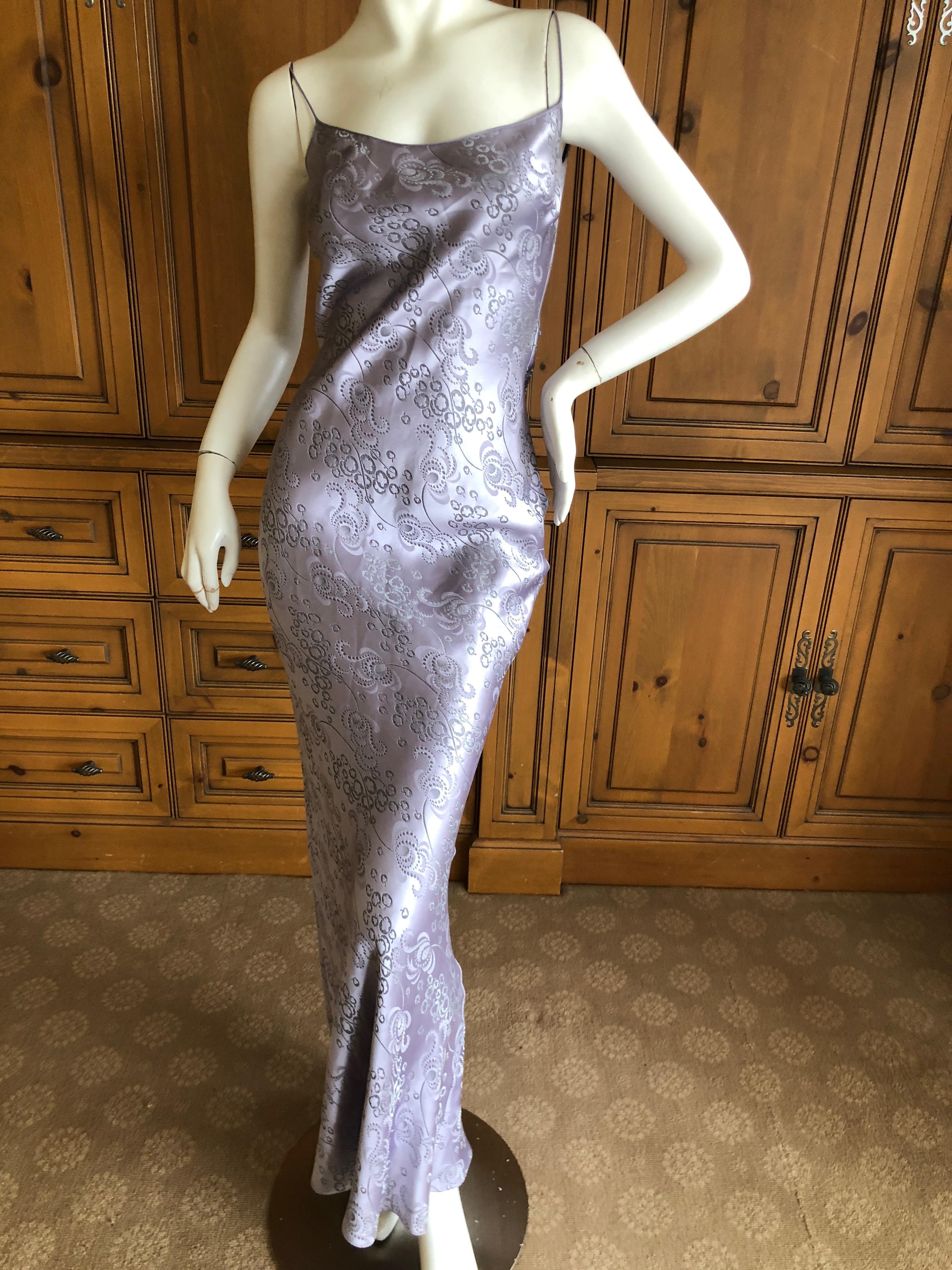 John Galliano 2008 Silk Jacquard Bias Cut Evening Dress w Piano Fringe Shawl For Sale 1
