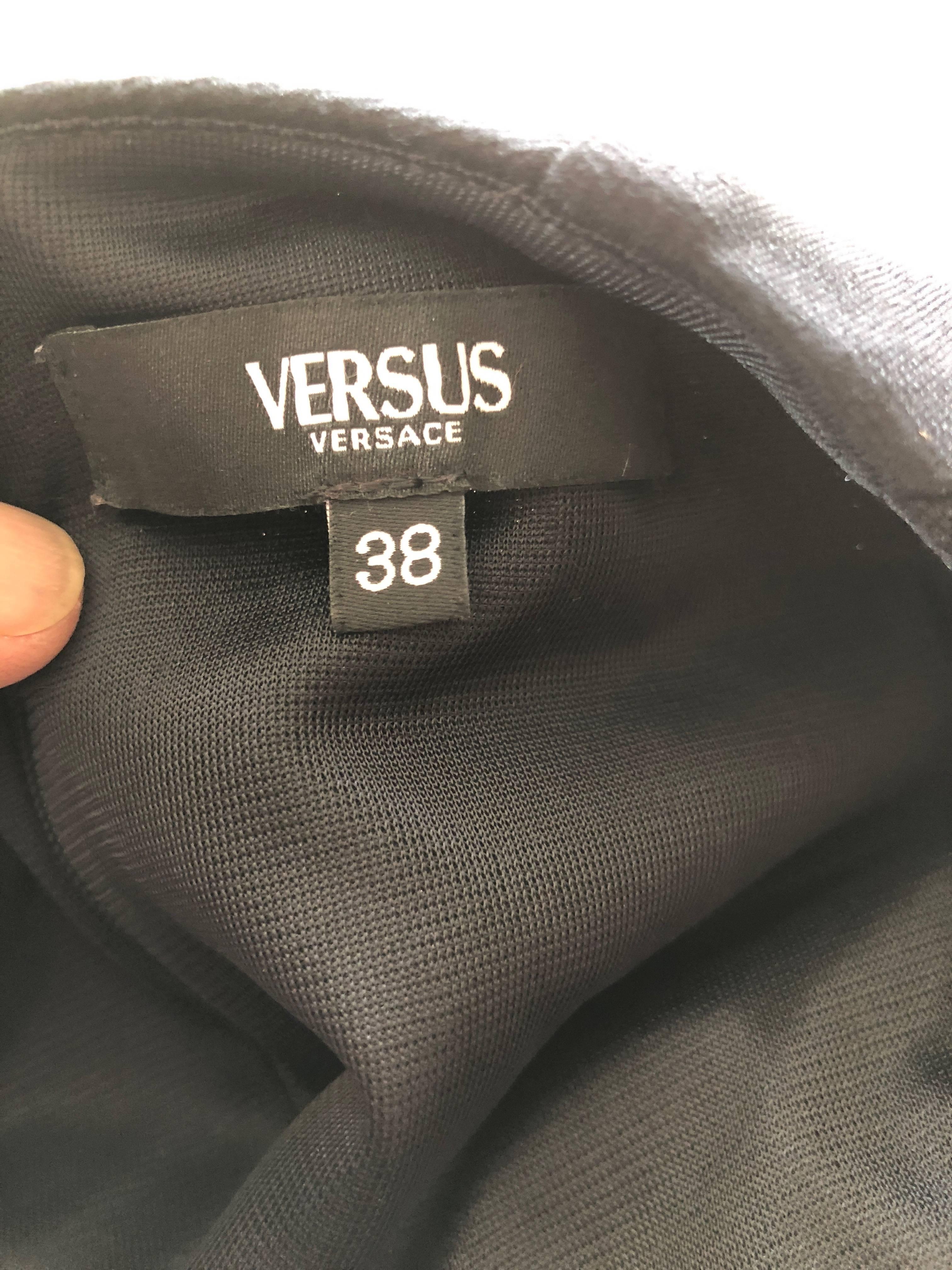  Versus Gianni Versace Safety Pin Mini Dress with Cut Outs For Sale 3