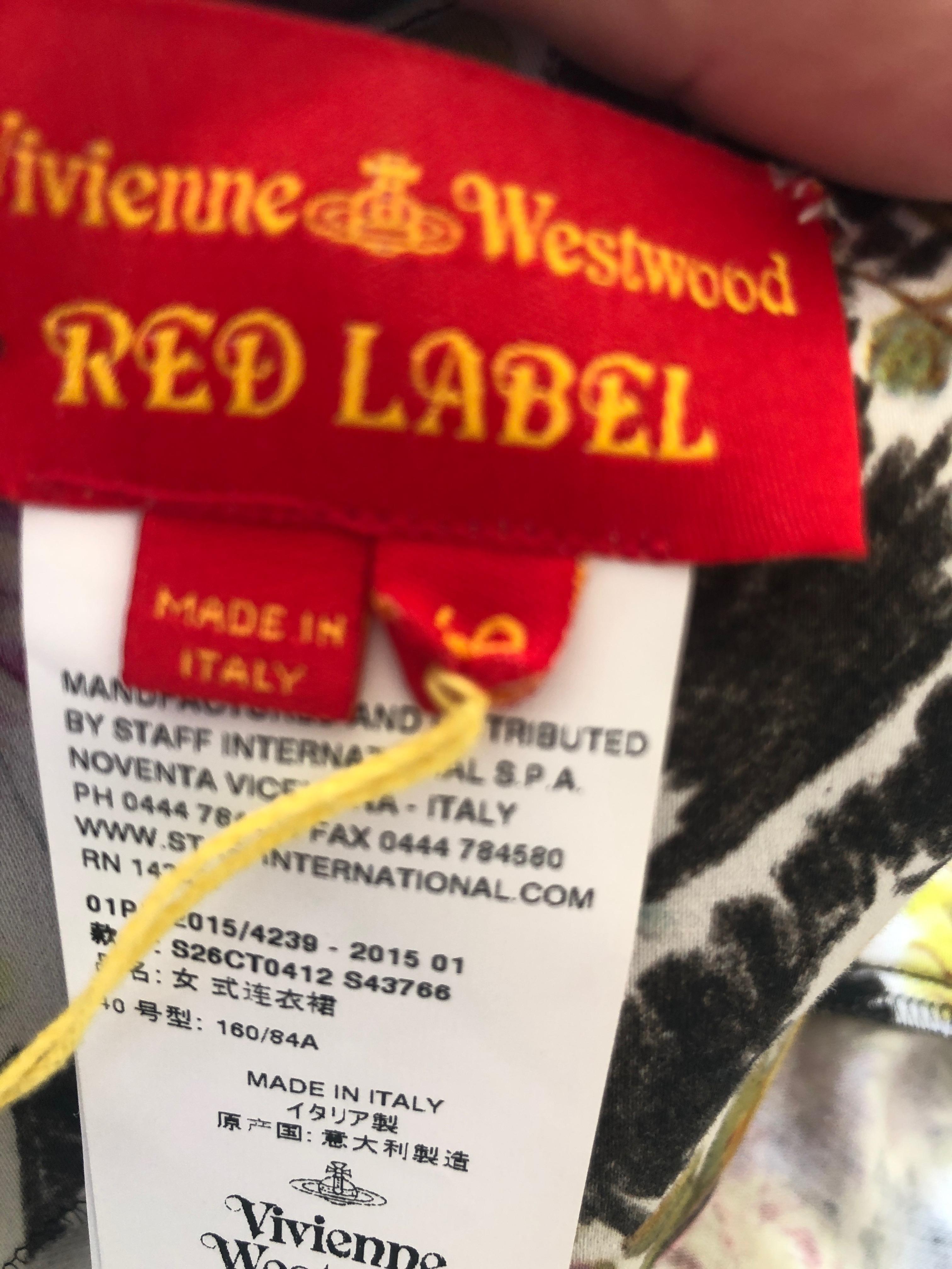 Vivienne Westwood Red Label Floral Print Cotton Day Dress   For Sale 4