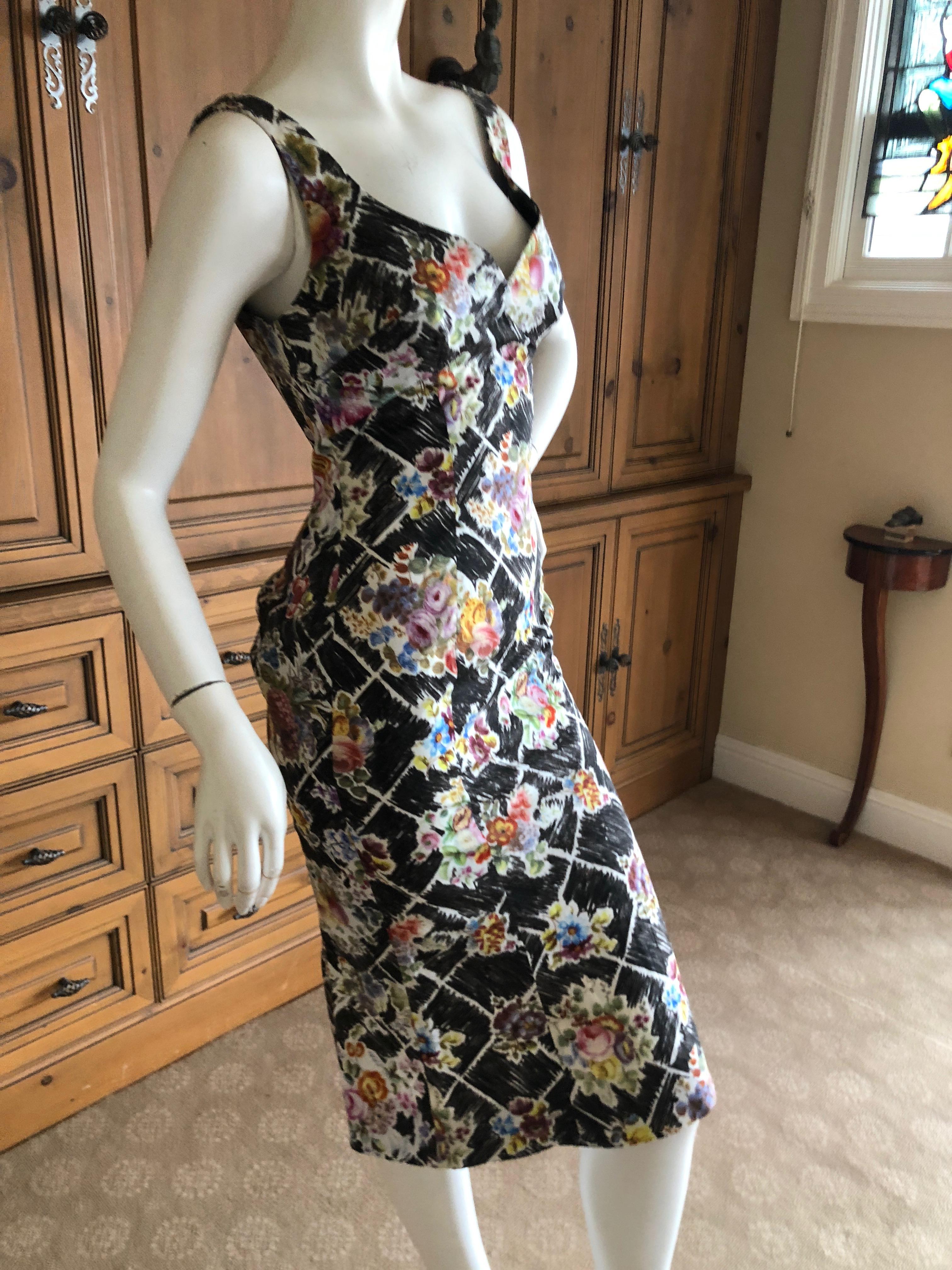 Vivienne Westwood Red Label Floral Print Cotton Day Dress   In Excellent Condition For Sale In Cloverdale, CA