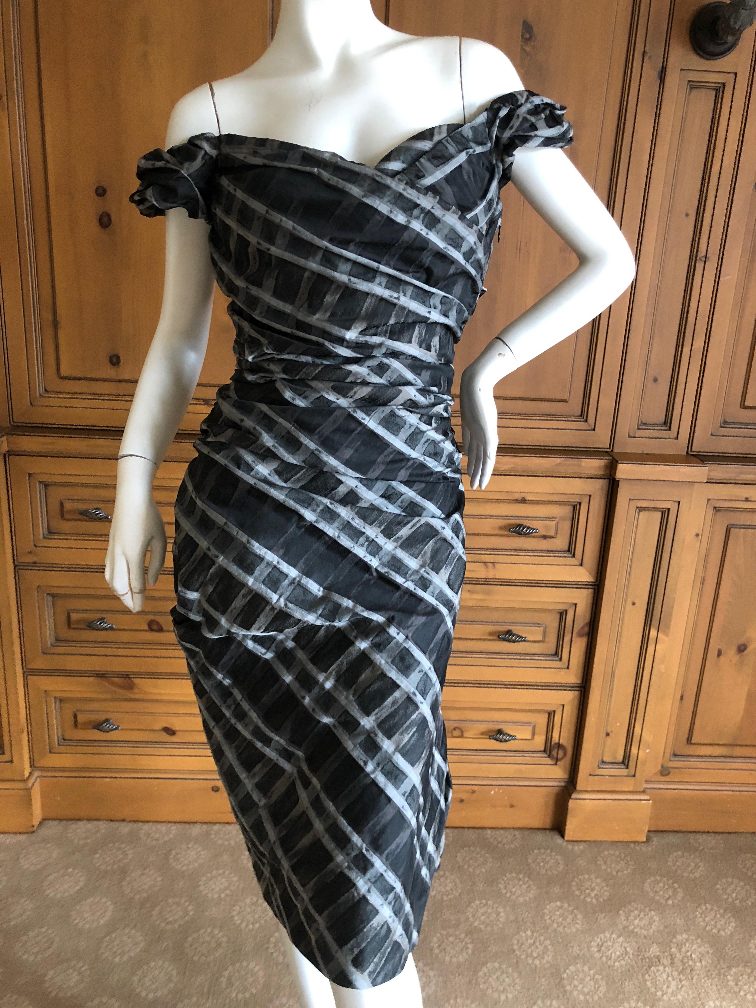 Vivienne Westwood Red Label Taffeta Off the Shoulder Dress w Inner Corset  In Excellent Condition For Sale In Cloverdale, CA