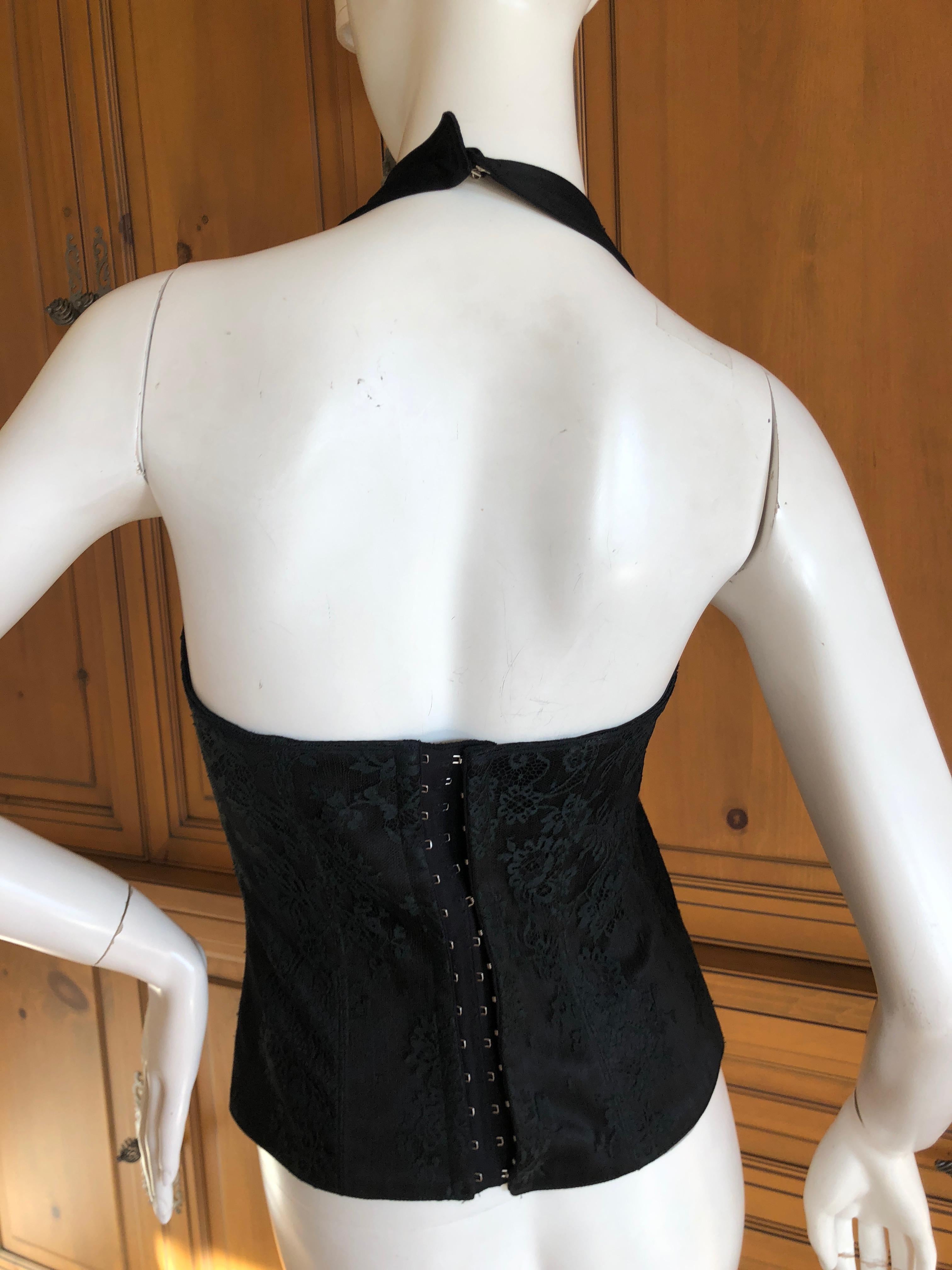 Christian Dior by John Galliano Vintage Black Lace Corset NWT Size 38 For Sale 4