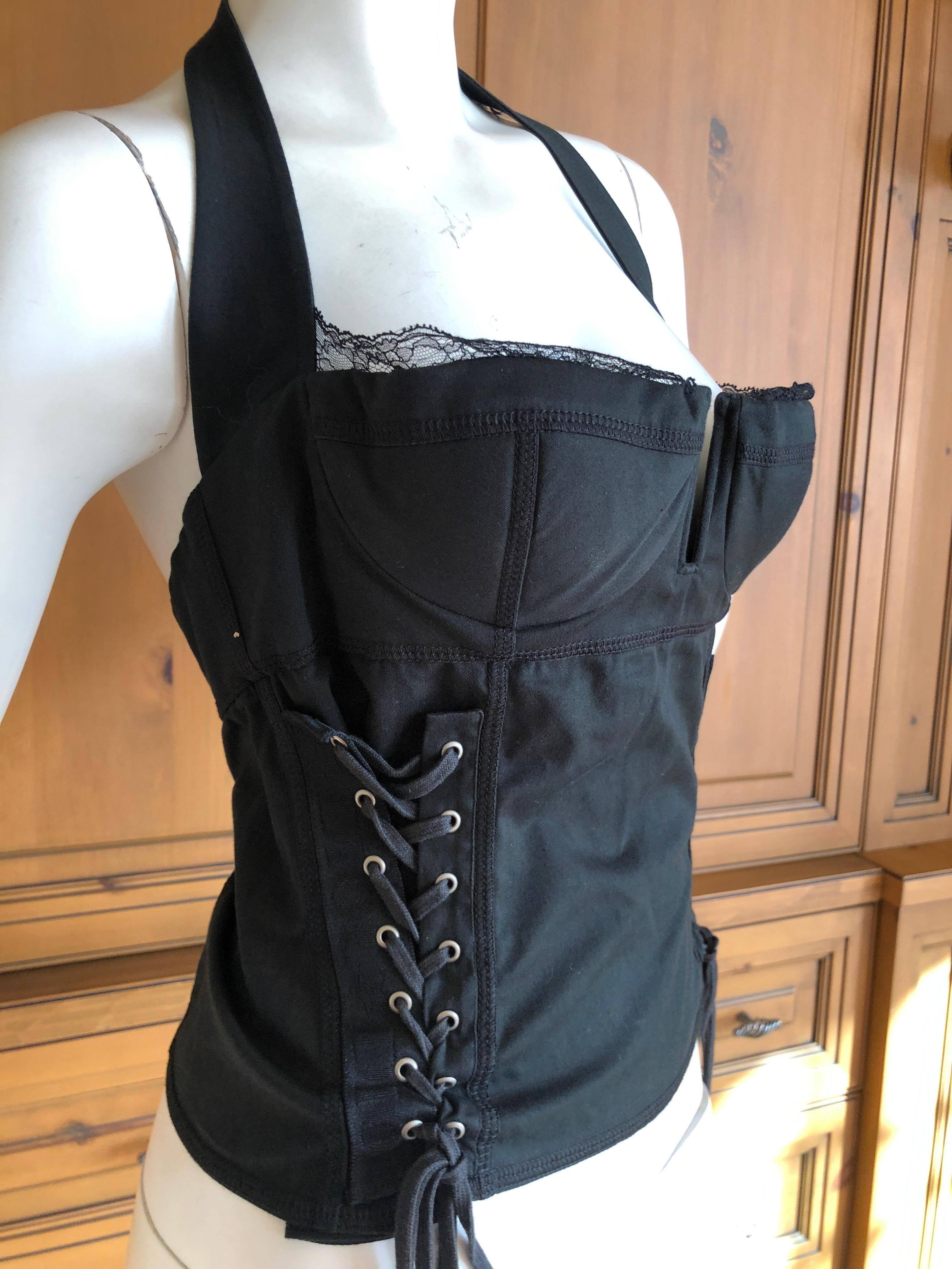 Wonderful vintage lace corset from Christian Dior 
Cotton with corset lace up details.
Marked 42
Bust 36